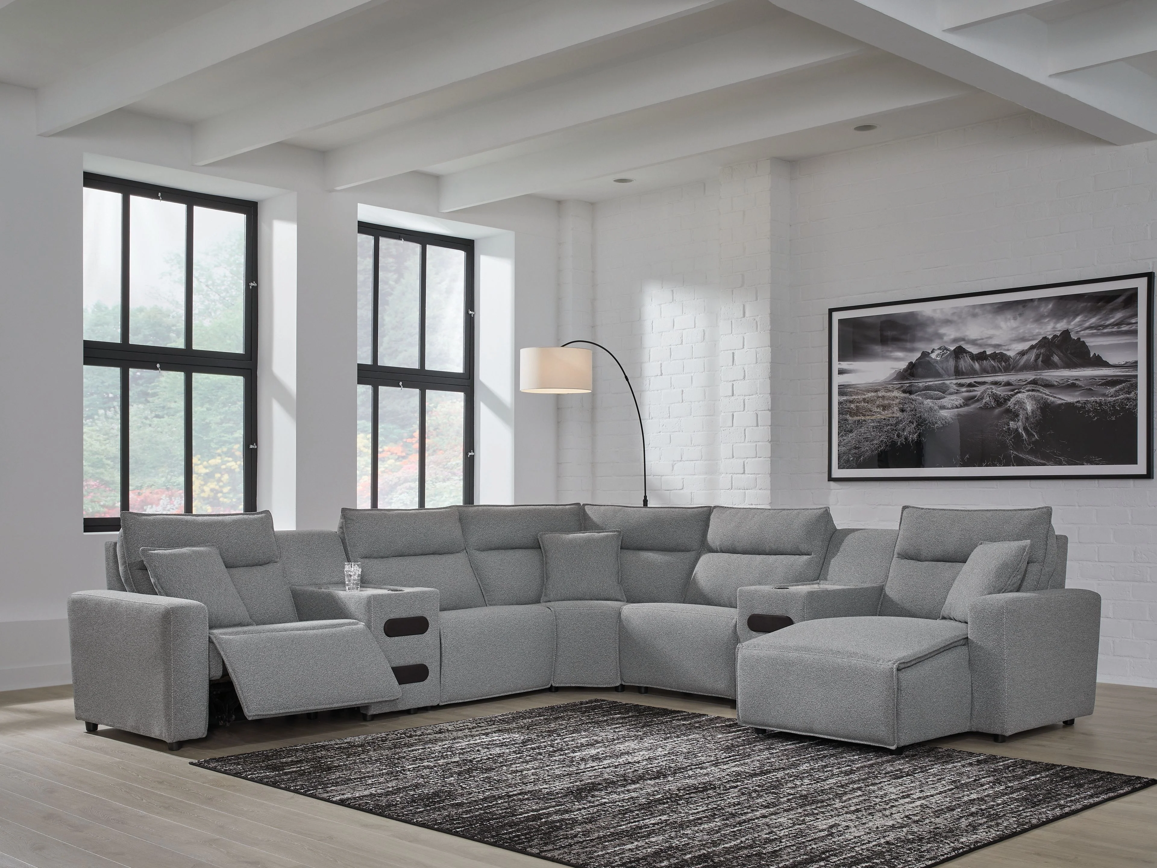Modmax II - Reclining Sectional - Salt And Pepper - Image 54