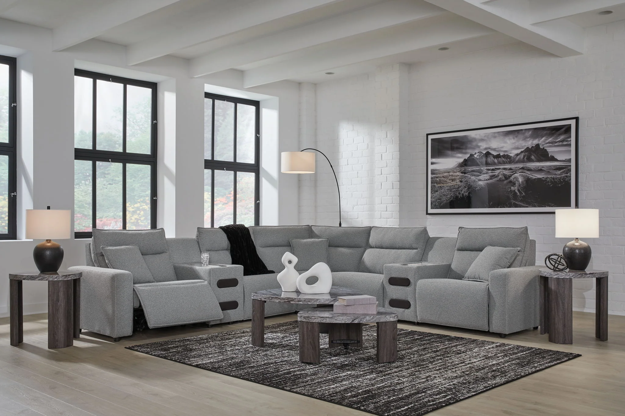 Modmax II - Reclining Sectional - Salt And Pepper - Image 63