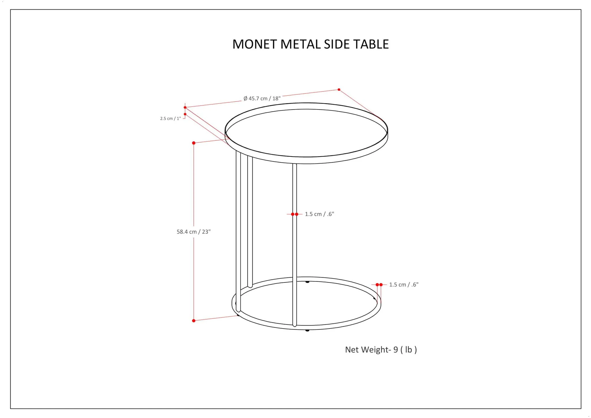 Monet - Metal Table - Image 3