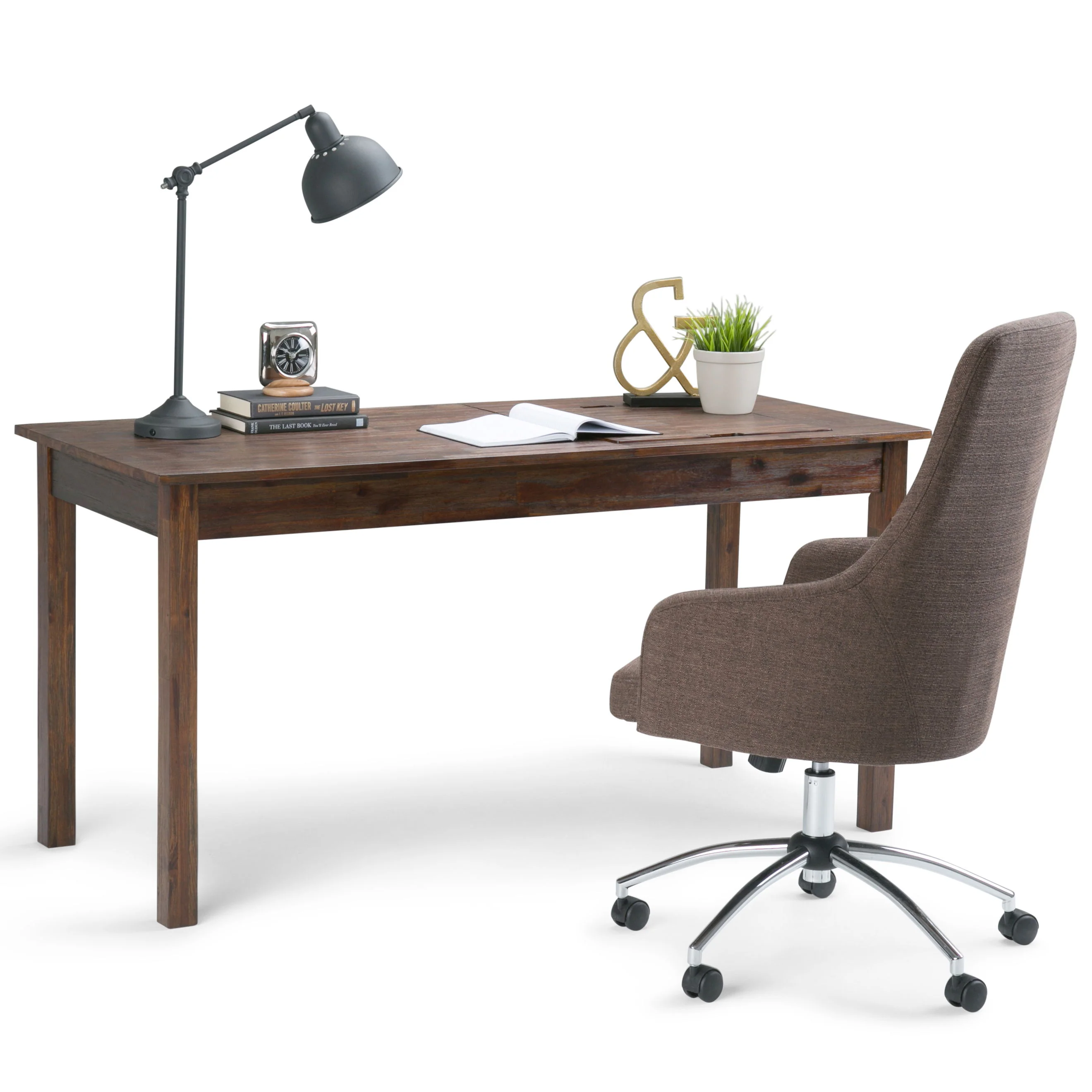 Monroe - Desk - Distressed Charcoal Brown - Image 4