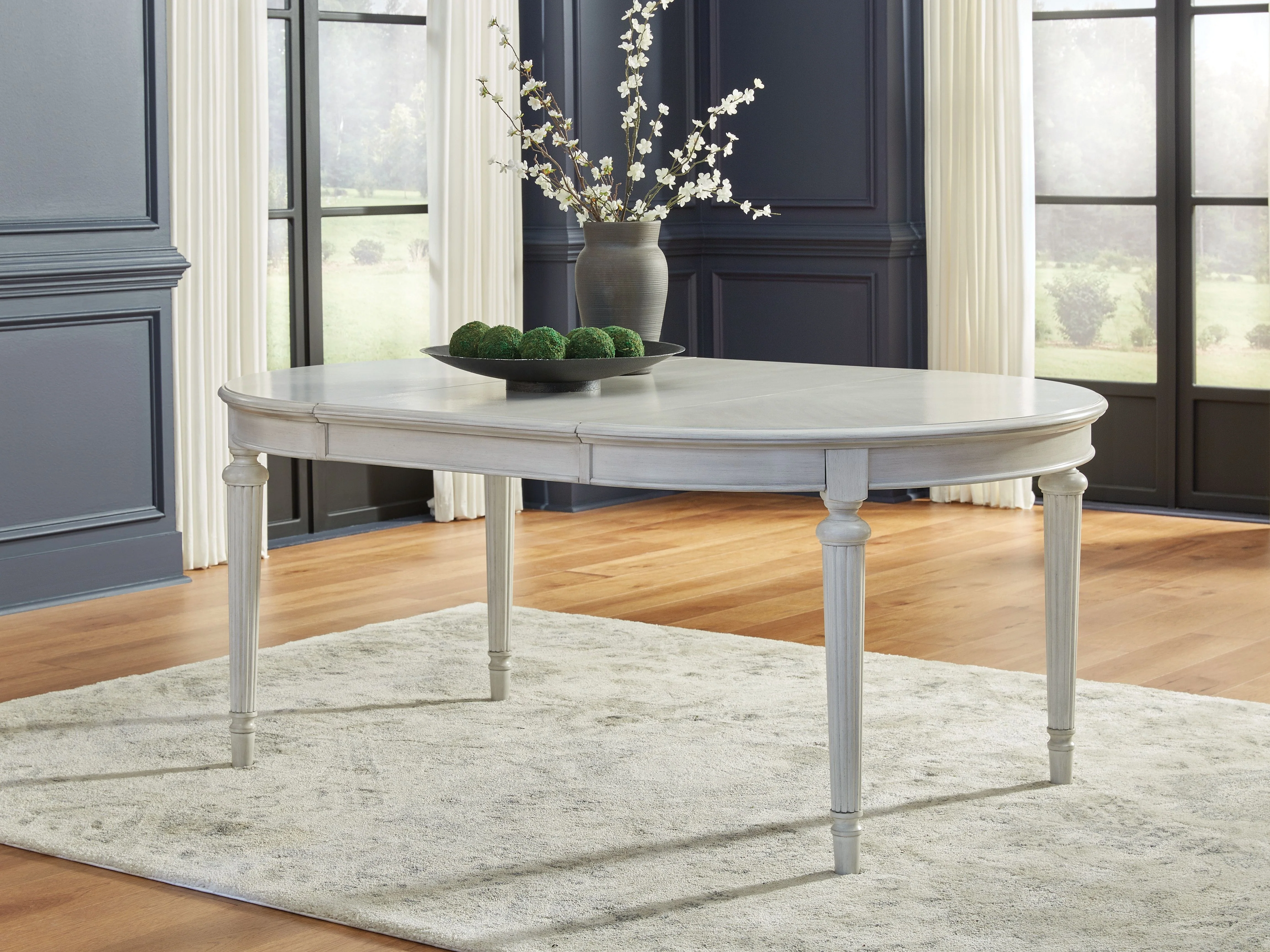 Montelaine - Oval Dining Room Extension Table - Antique White - Image 7