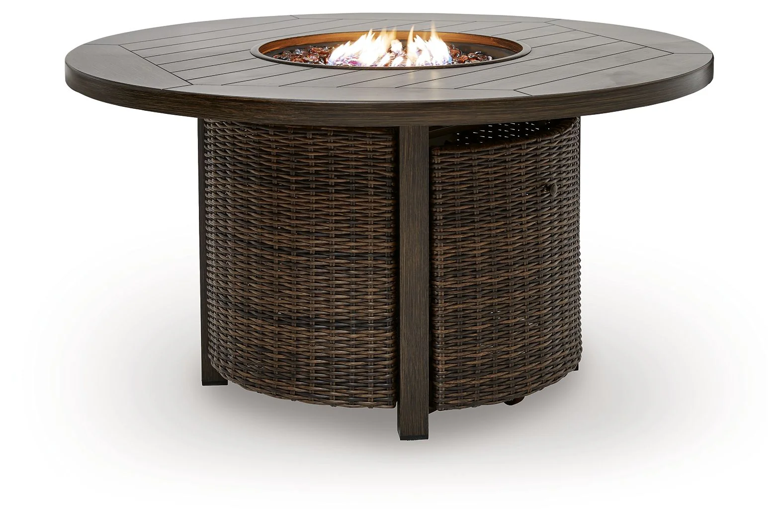 Monterey Point - Round Fire Pit Table - Dark Brown - Image 5