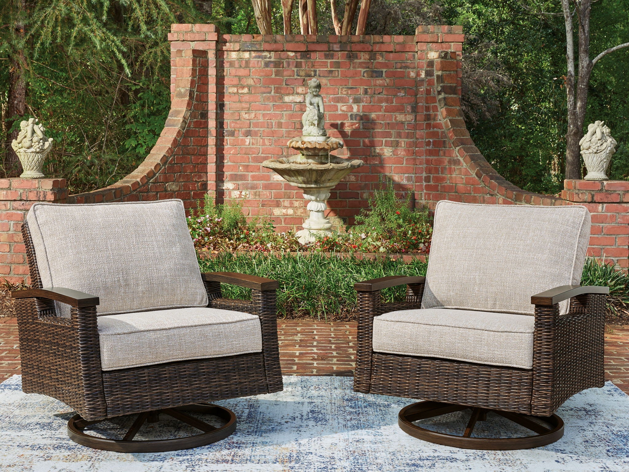 Monterey Point - Swivel Lounge Chair (Set of 2) - Dark Brown - Image 6