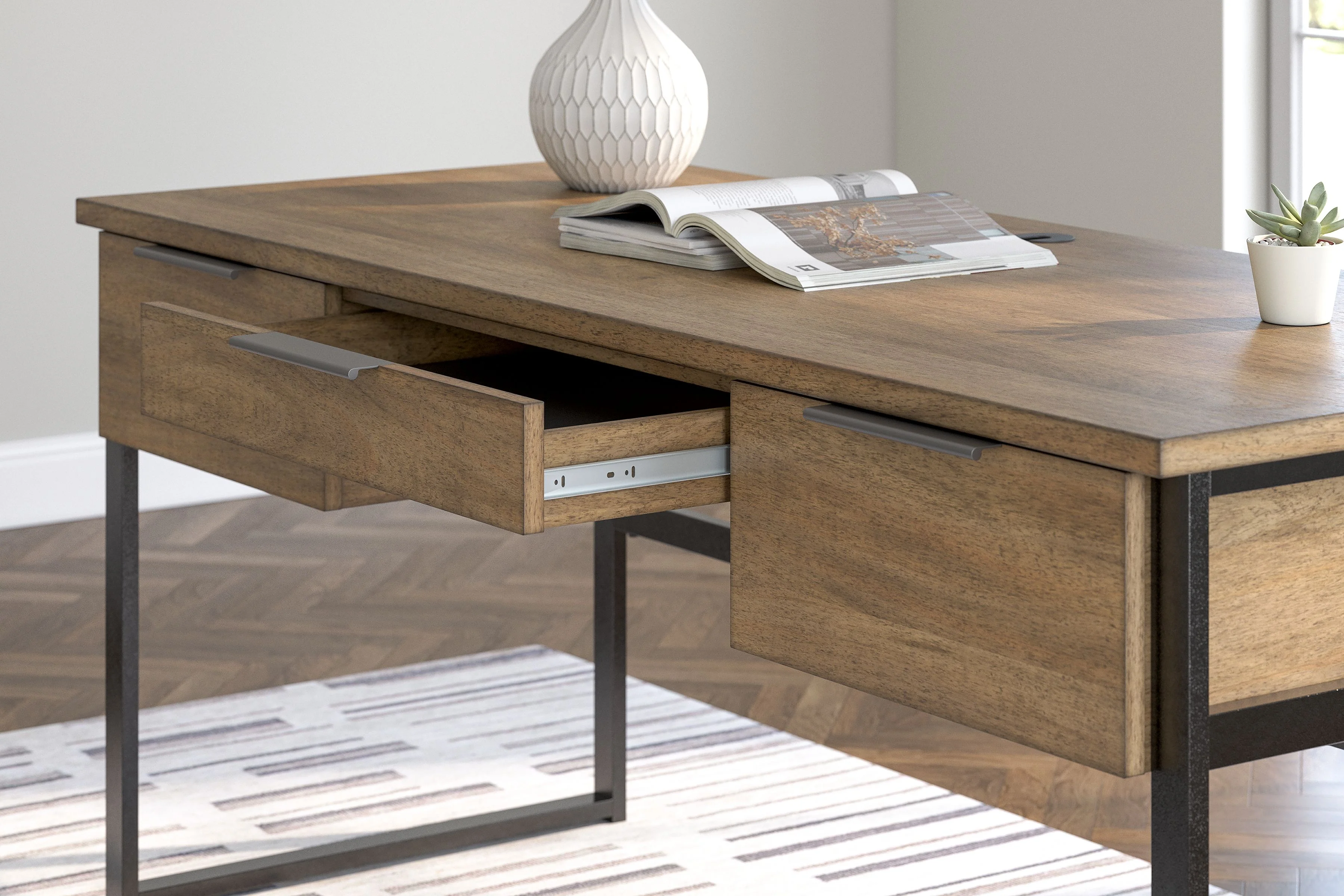 Montia - Home Office Desk - Light Brown - Image 8