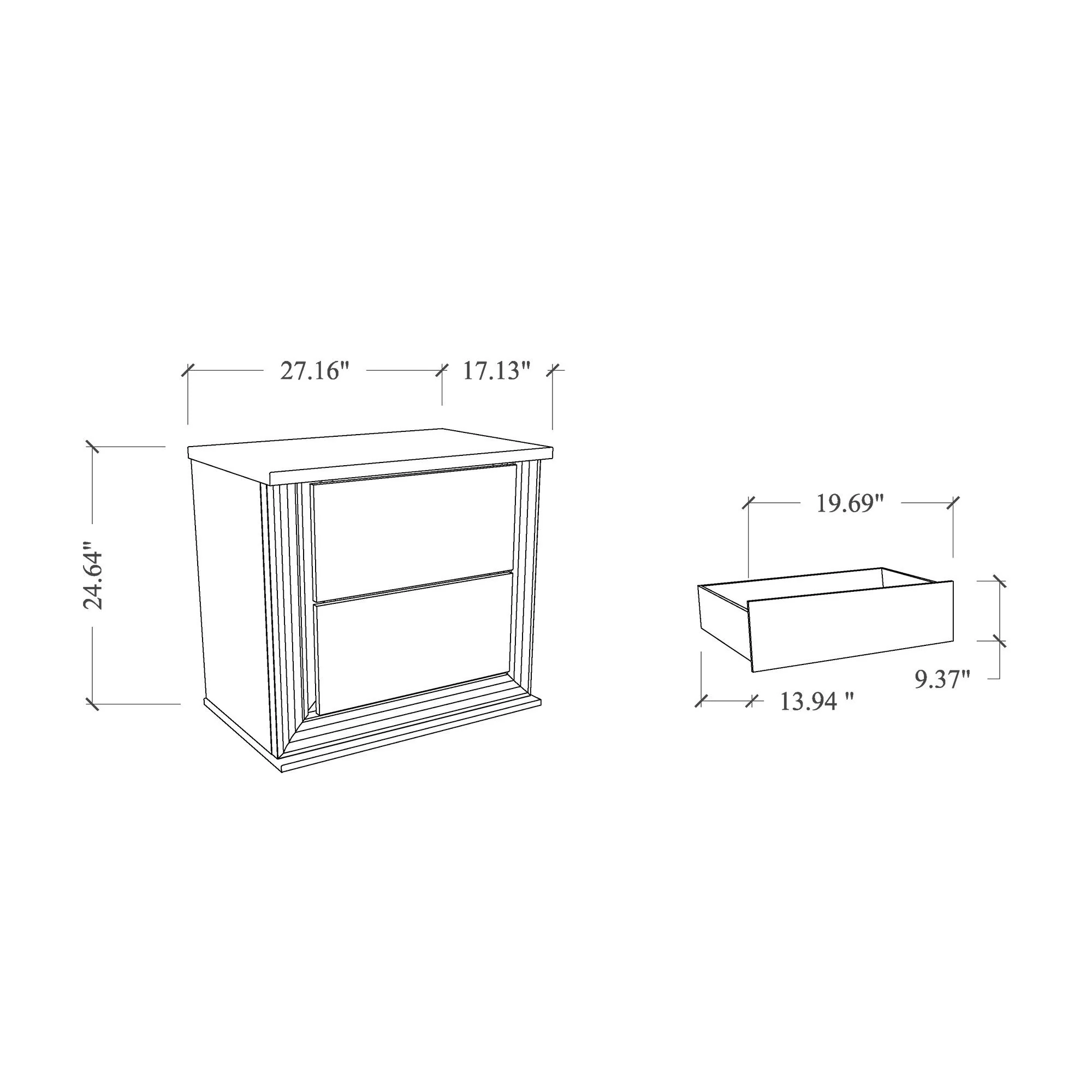 Moon - Smooth Nightstand With LED - White - Image 2