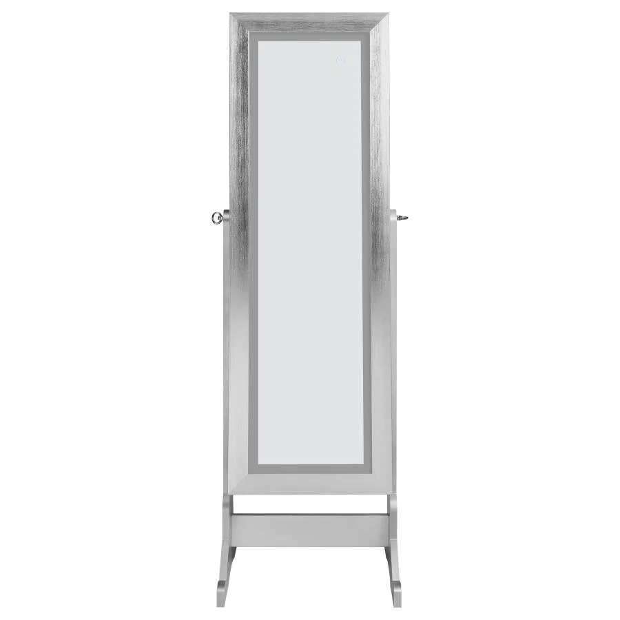 Moore - Cheval Mirror With Jewelry Storage - Silver - Image 5