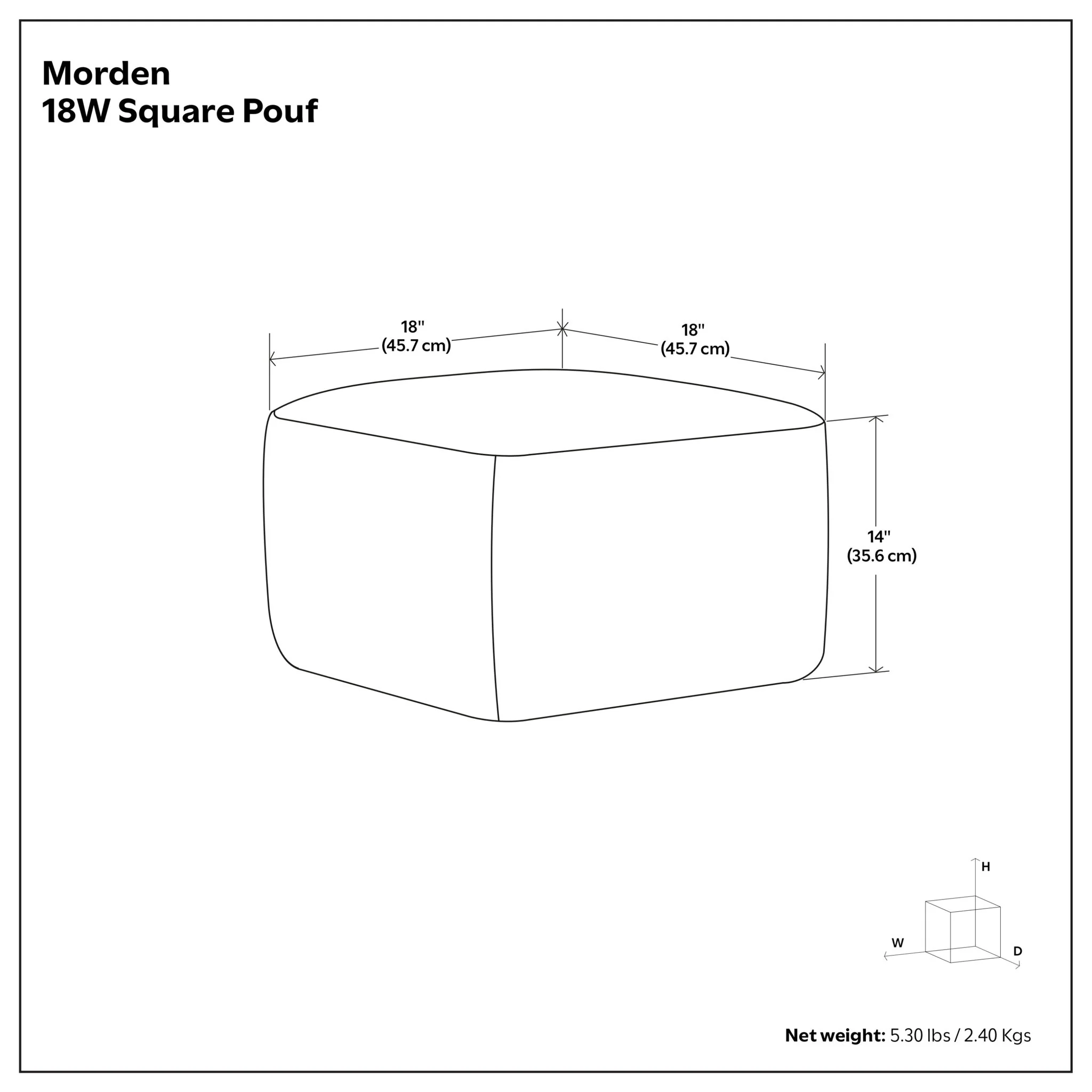 Morden - Square Pouf - Brown - Image 4
