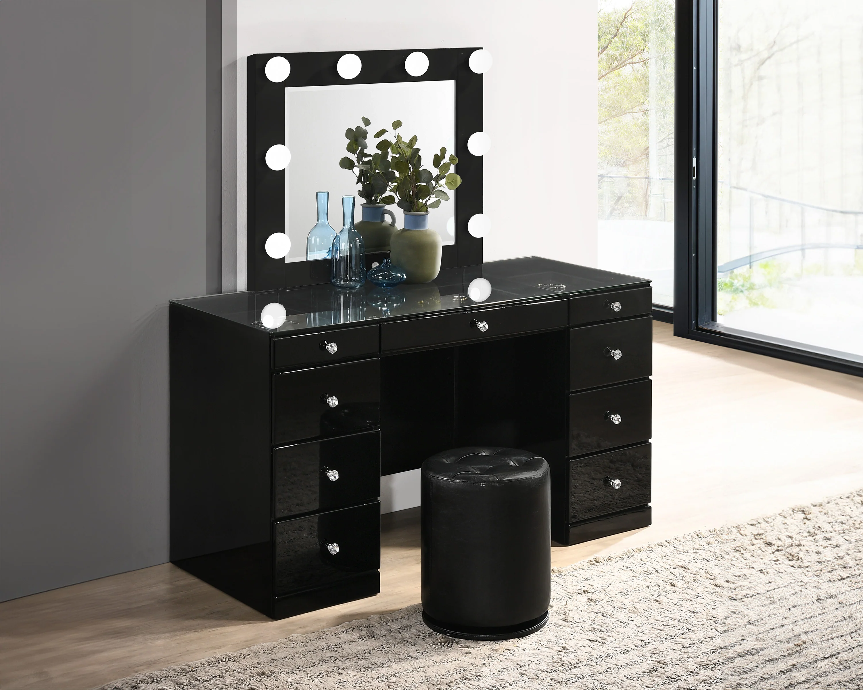Morgan Round Swivel Stool Black - Image 3