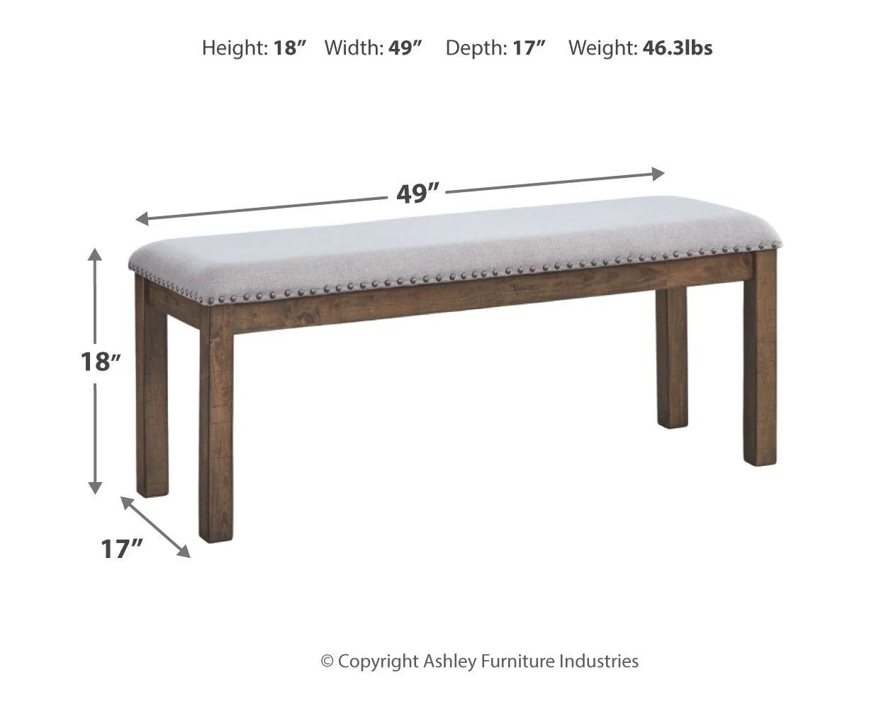 Moriville - Upholstered Bench - Beige - Image 3