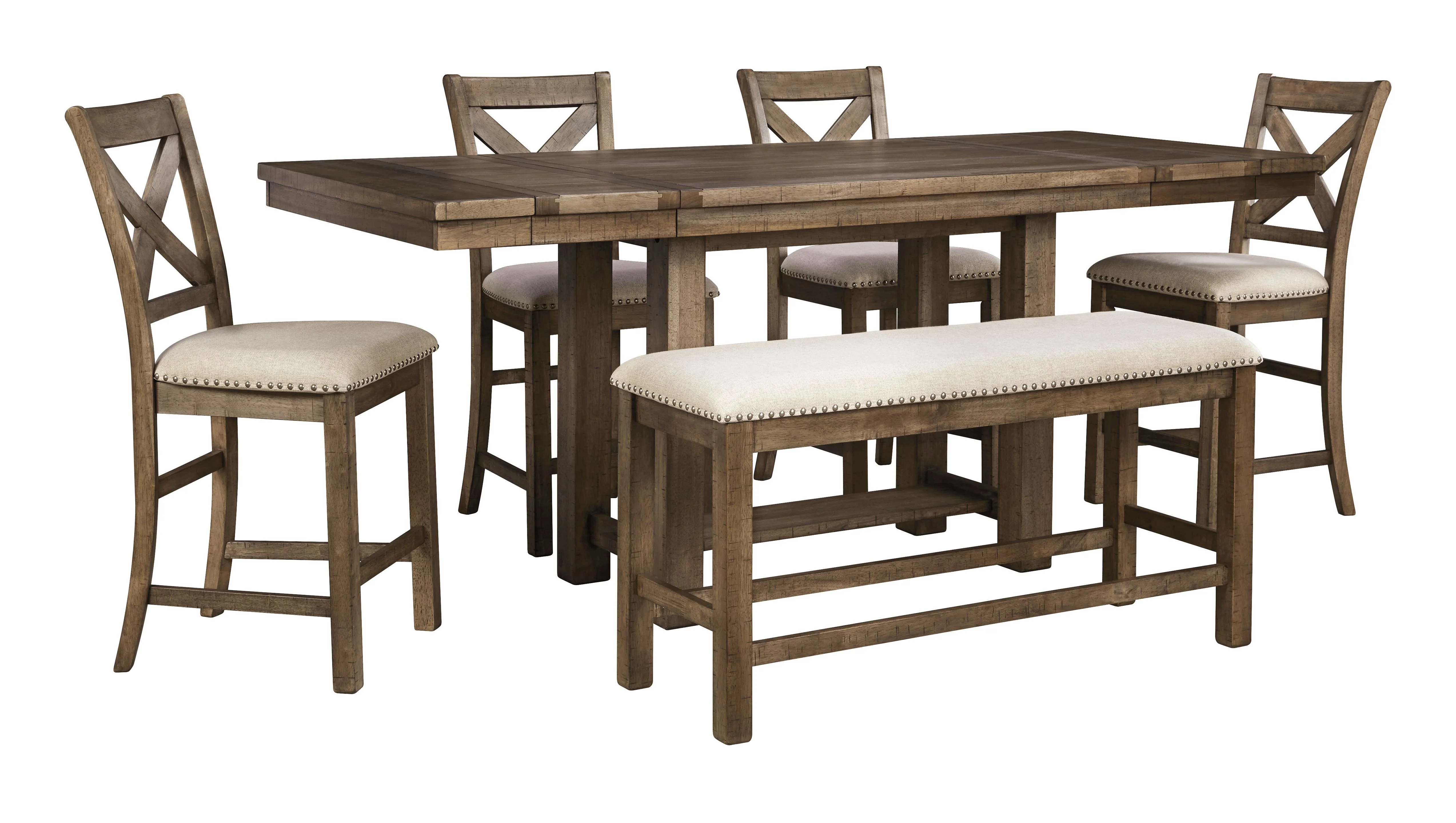 Moriville - Rectangular Dining Room Counter Extension Table - Grayish Brown - Image 3