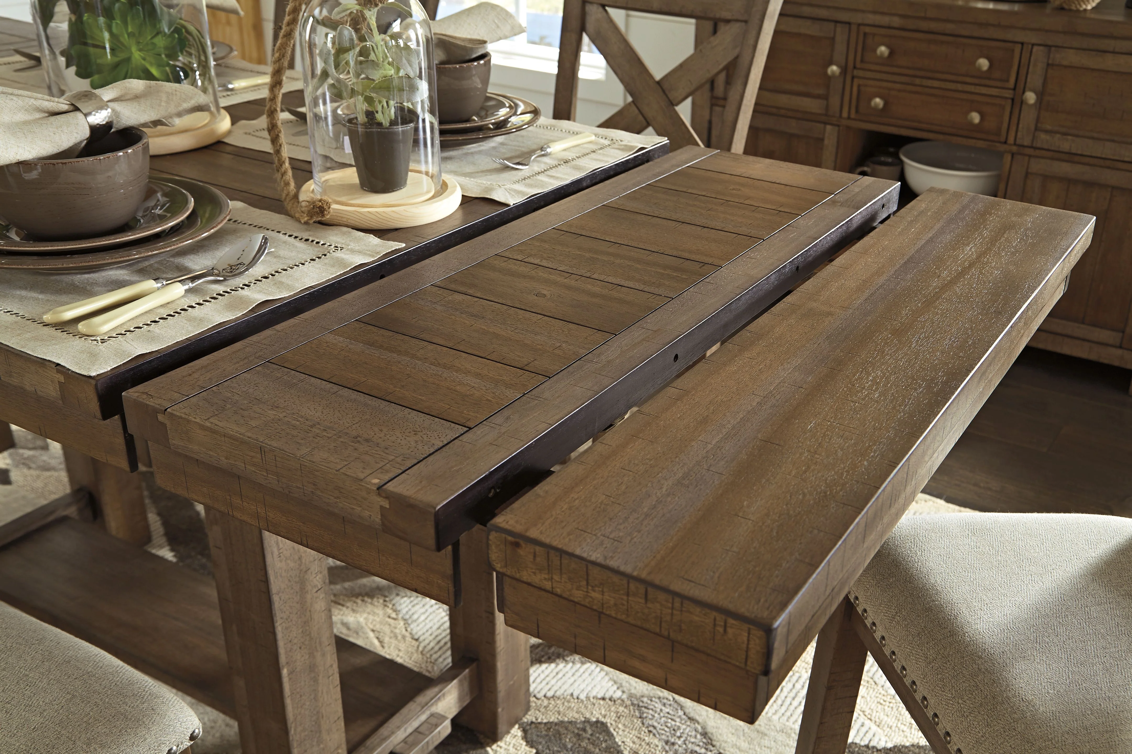 Moriville - Rectangular Dining Room Counter Extension Table - Grayish Brown - Image 5