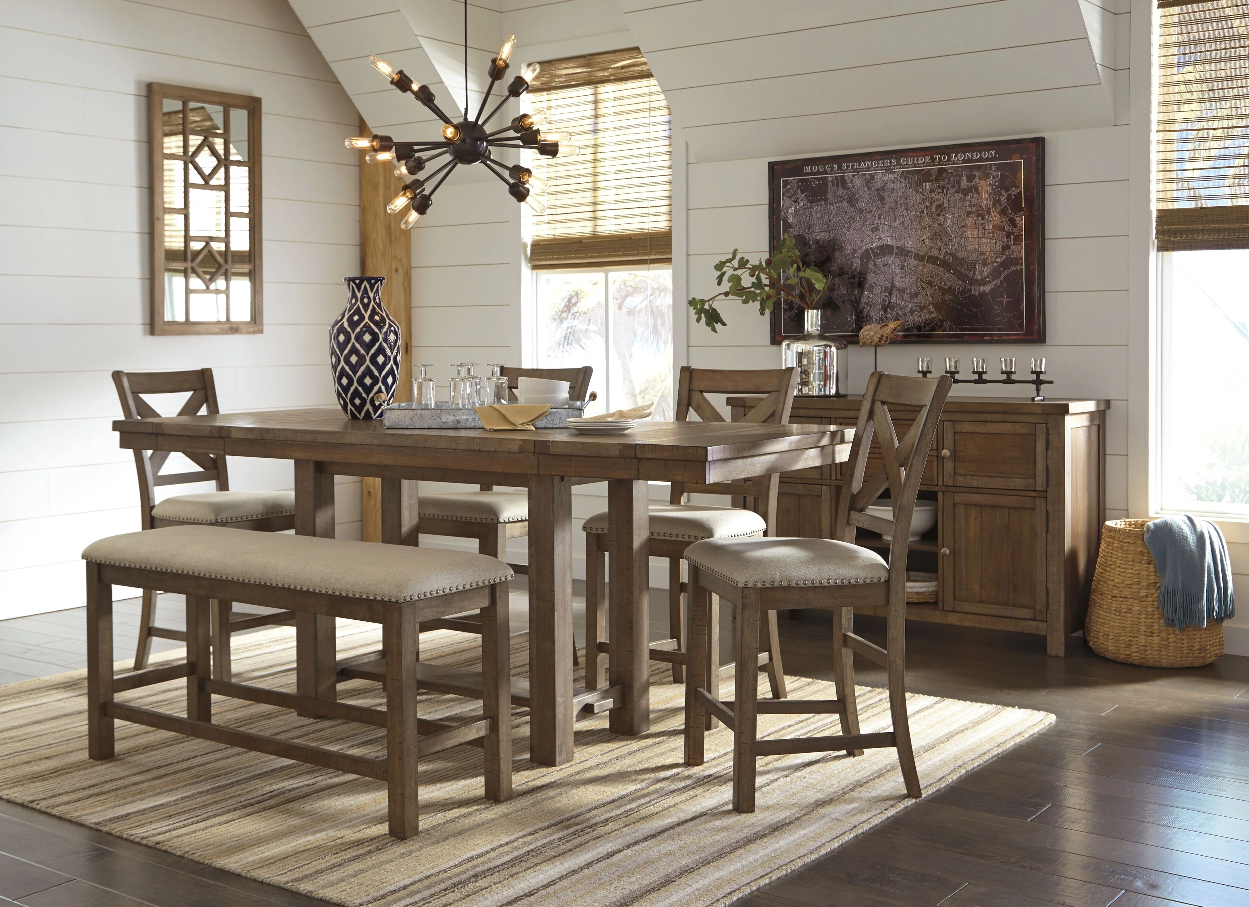Moriville - Rectangular Dining Room Counter Extension Table - Grayish Brown - Image 7