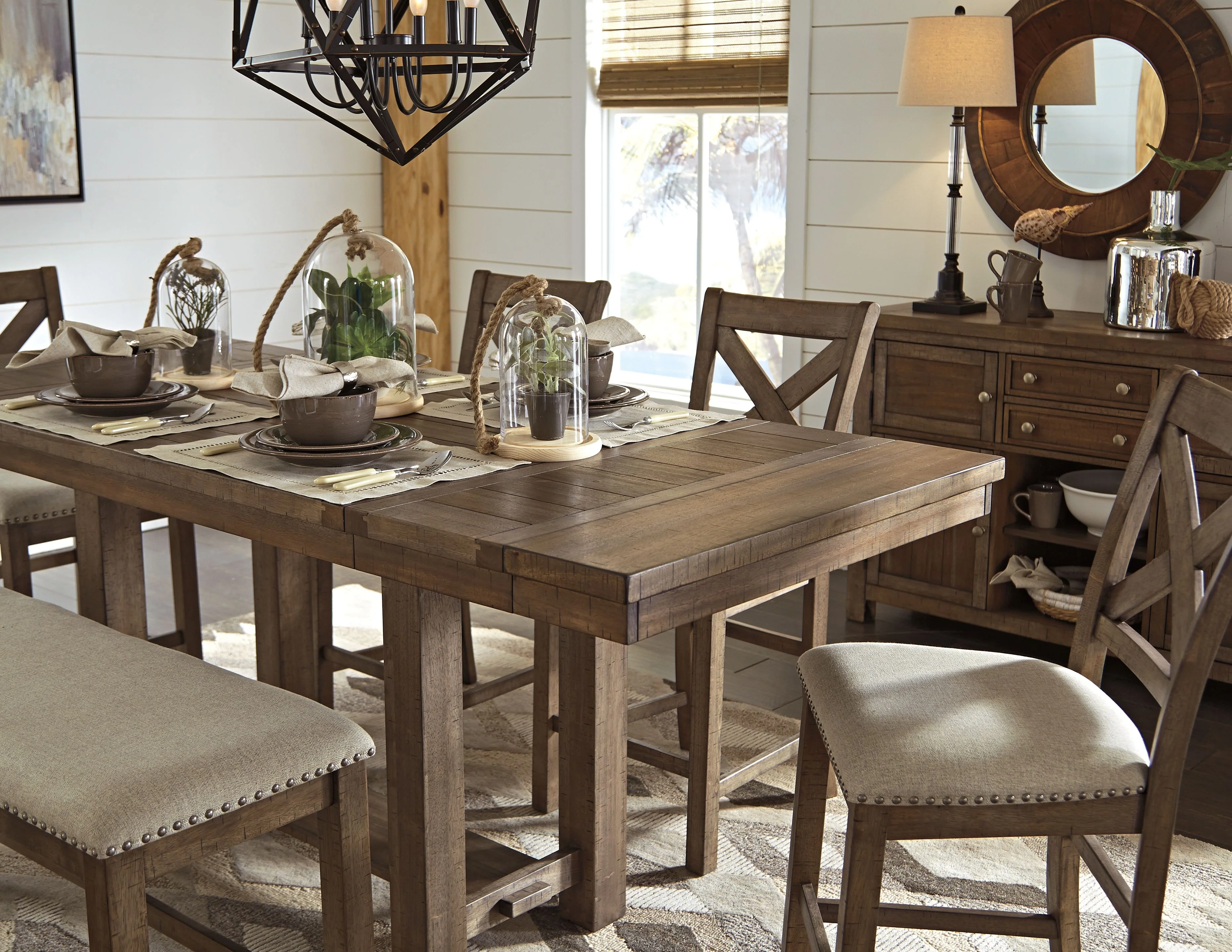 Moriville - Rectangular Dining Room Counter Extension Table - Grayish Brown - Image 8