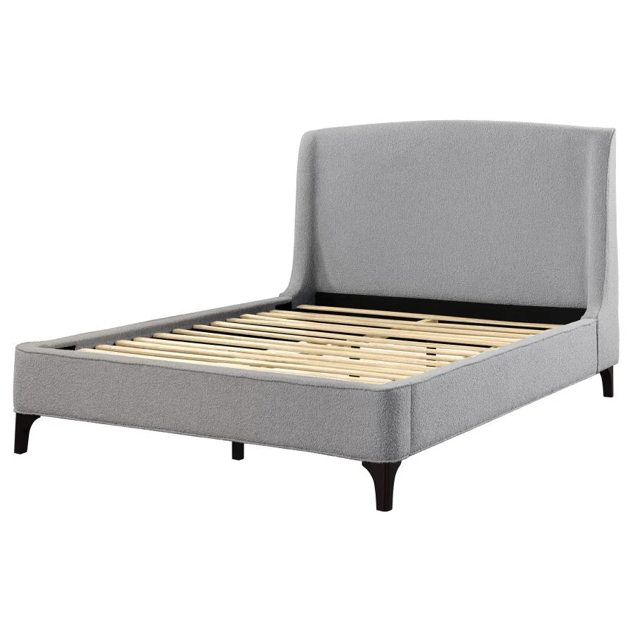 Mosby Upholstered Wingback Bed Grey - Image 8