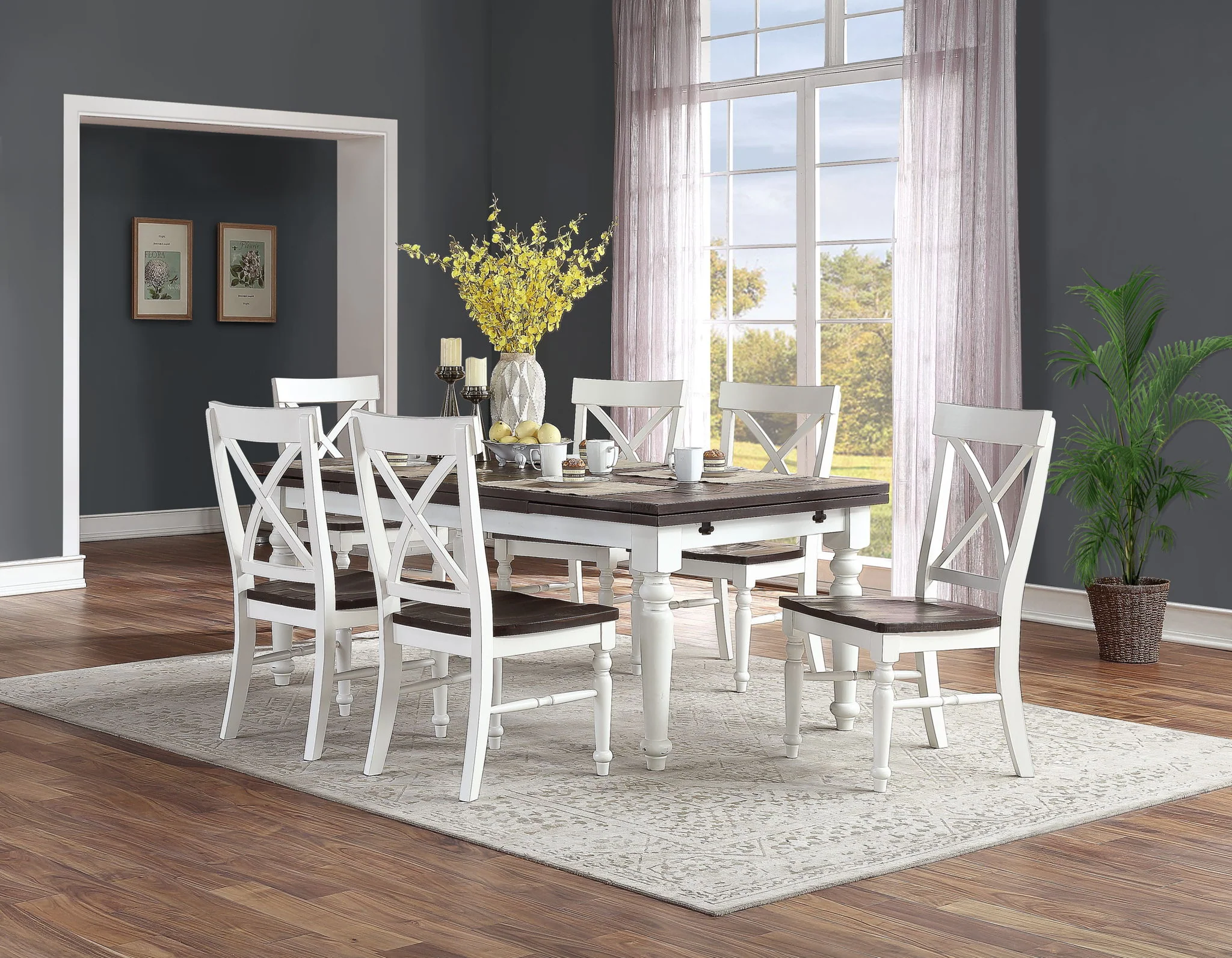 Mountina - Dining Chairs (Set of 2) - Brown / White - Image 4
