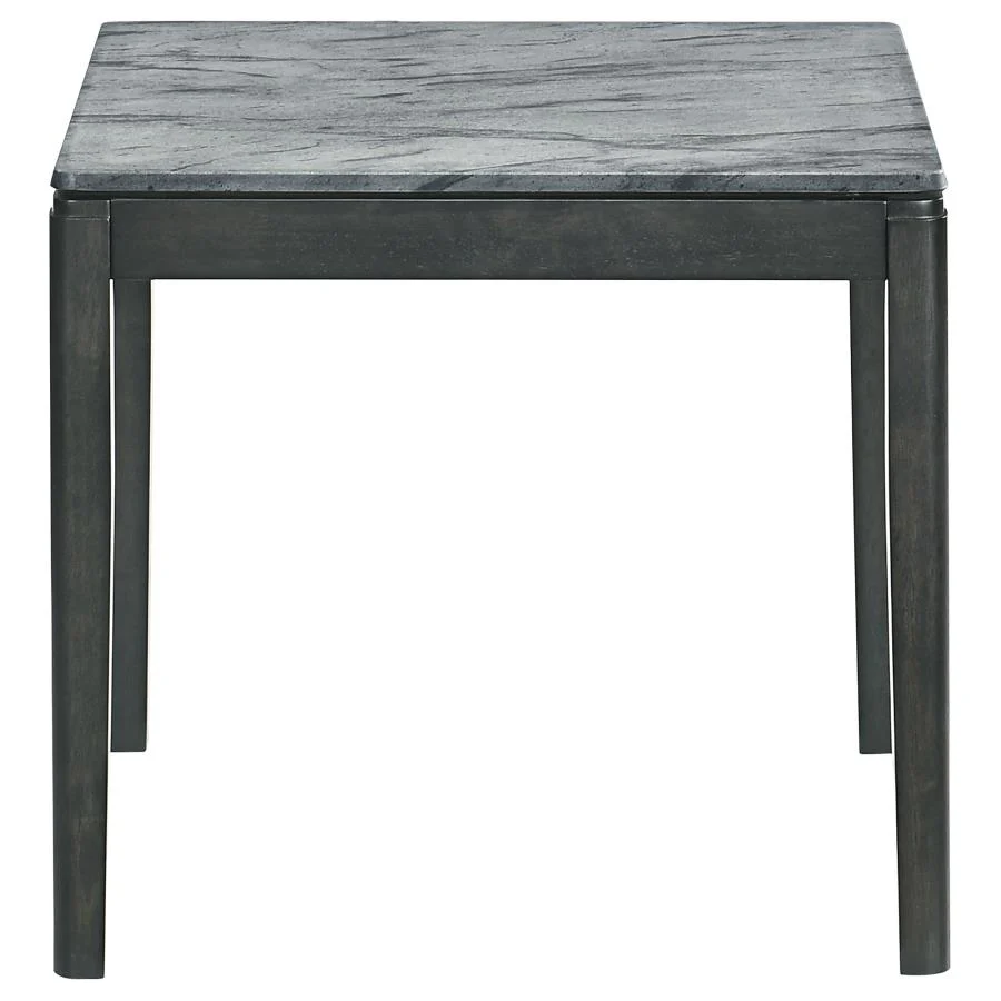 Mozzi Square Faux Marble Side End Table Grey and Black - Image 2