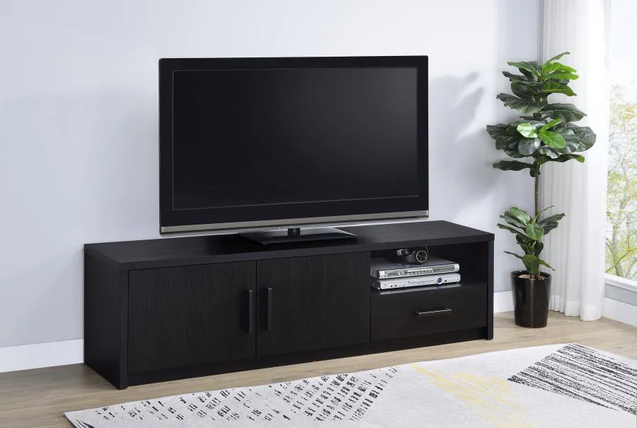 Murray - 70" 2-Door TV Stand Media Console - Black - Image 2