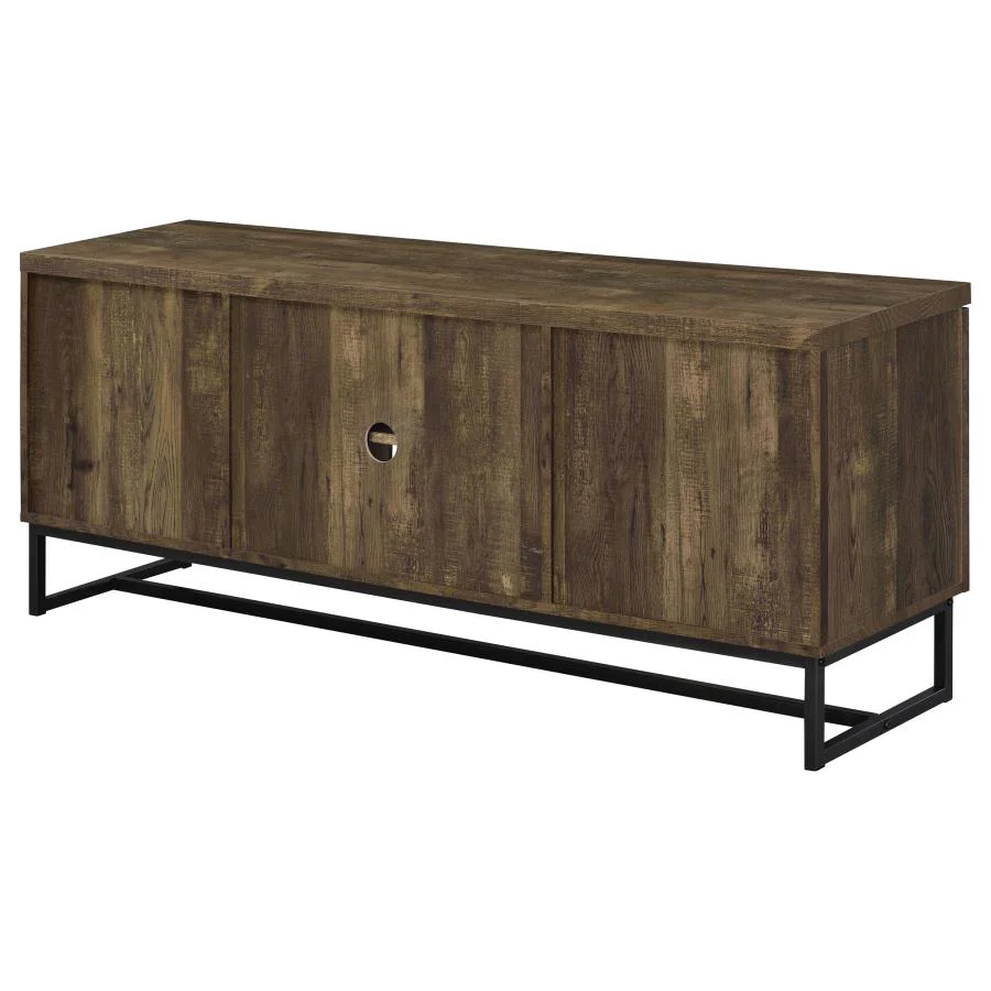 Myles - 2 Door Engineered Wood TV Stand - Rustic Oak - Image 8