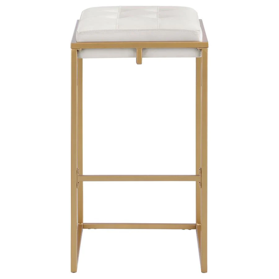 Nadia Upholstered Backless Bar Stool Beige (Set of 2) - Image 3