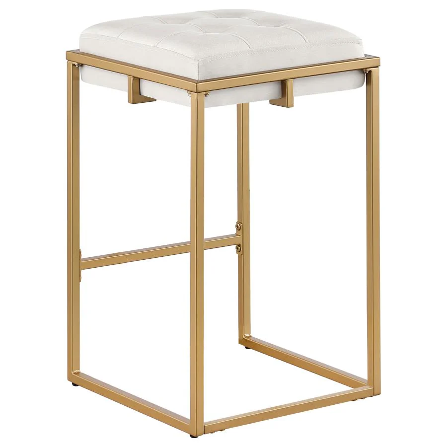 Nadia Upholstered Backless Counter Stool Beige (Set of 2) - Image 6