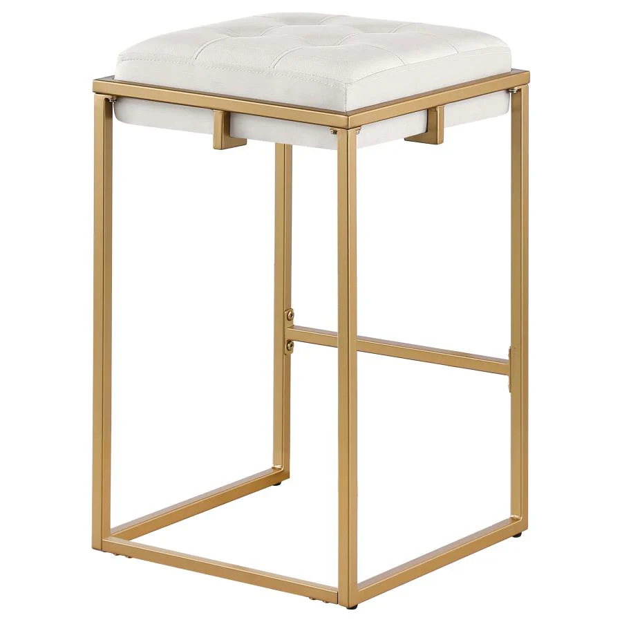 Nadia Upholstered Backless Counter Stool Beige (Set of 2) - Image 7