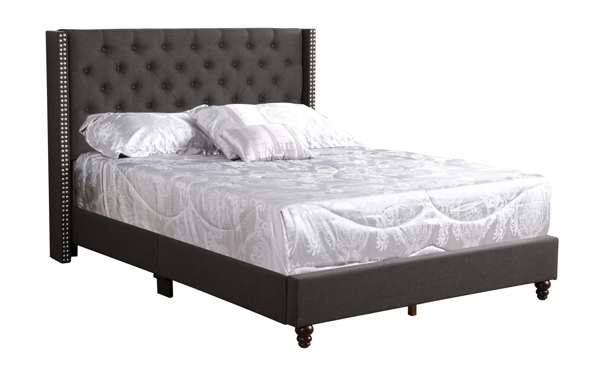 Nailhead Bed Transitional Vibrant - Image 19