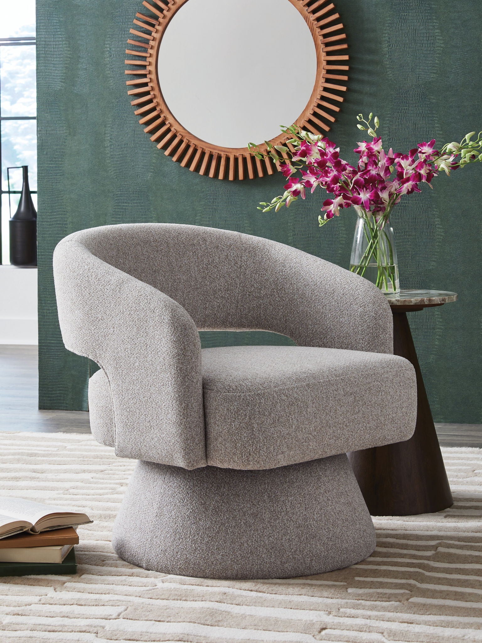 Nashkins - Swivel Accent Chair - Pebble - Image 5