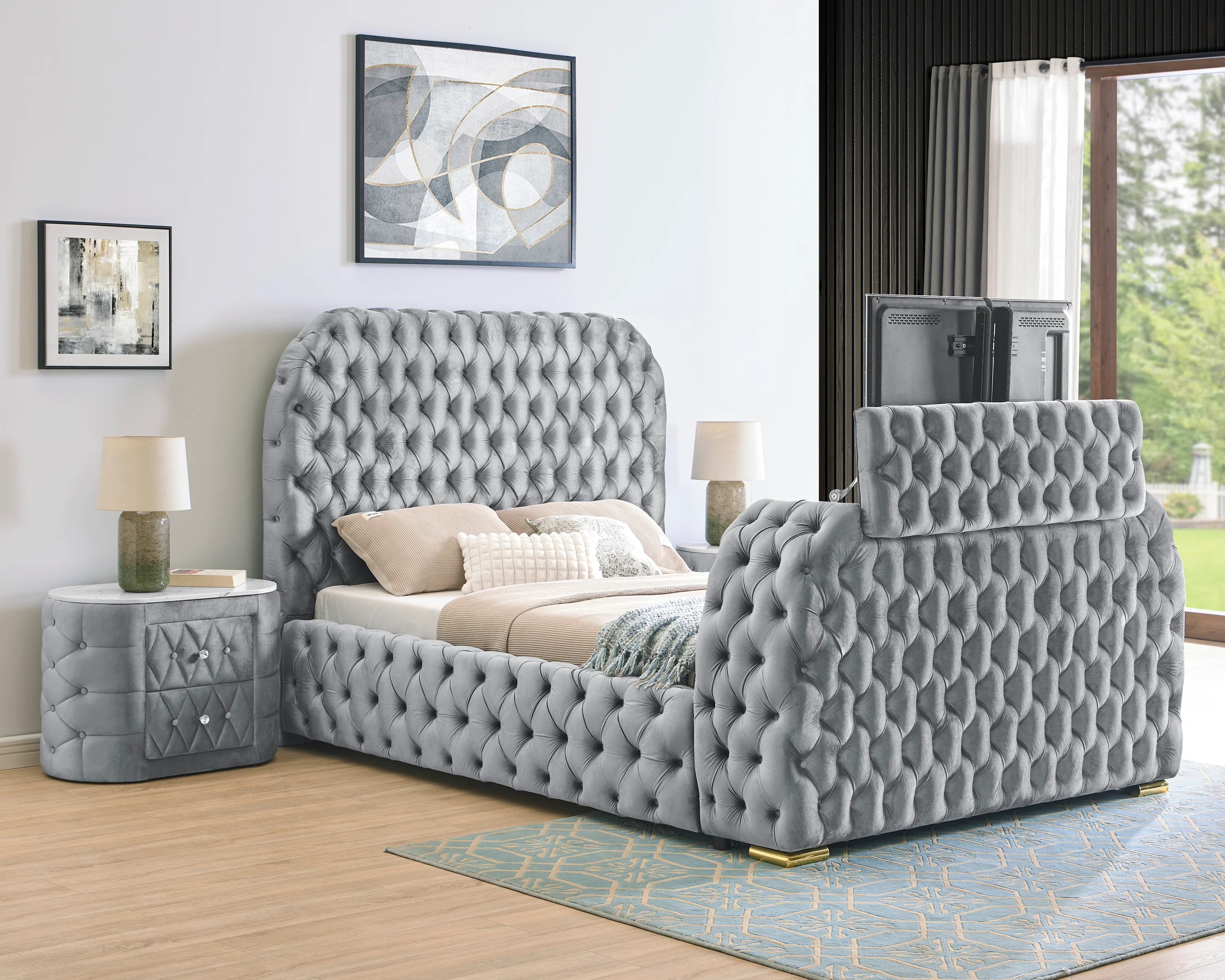 Natalia Night Stand Grey - Image 2
