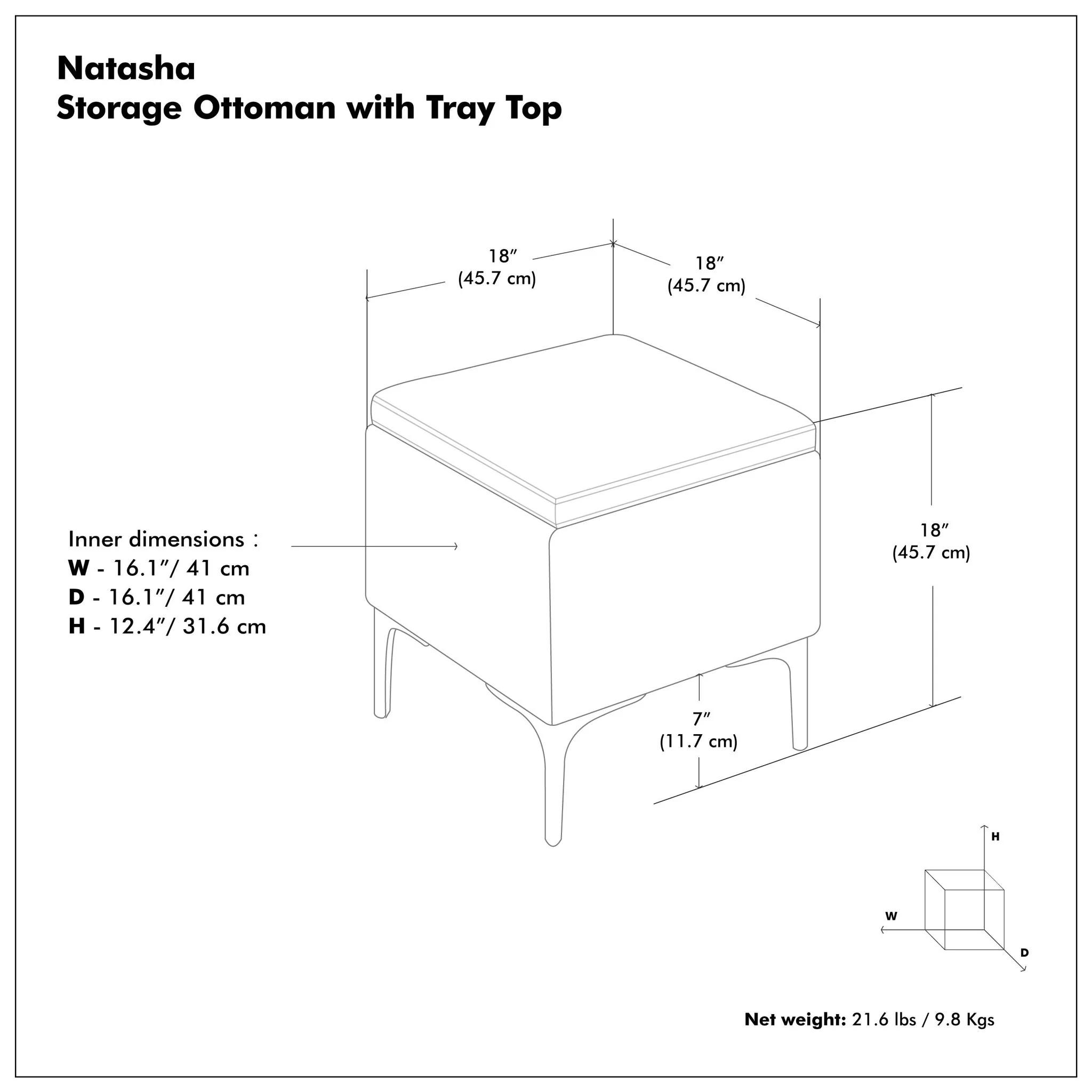 Natasha - Multifunctional Storage Ottoman With Tray - Image 4