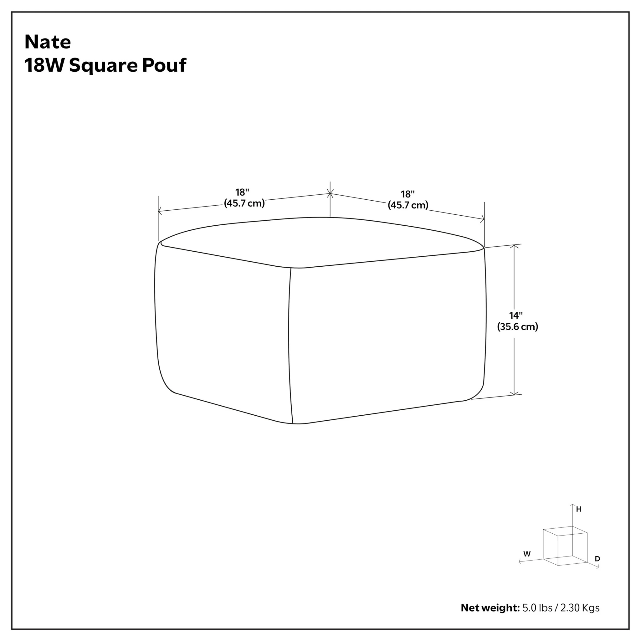 Nate - Square Pouf - Image 15