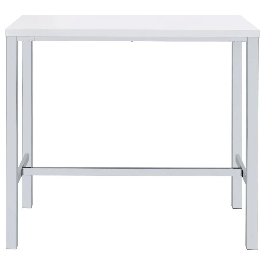 Natividad - 5 Piece Pub Height Bar Table Set - White High Gloss - Image 4