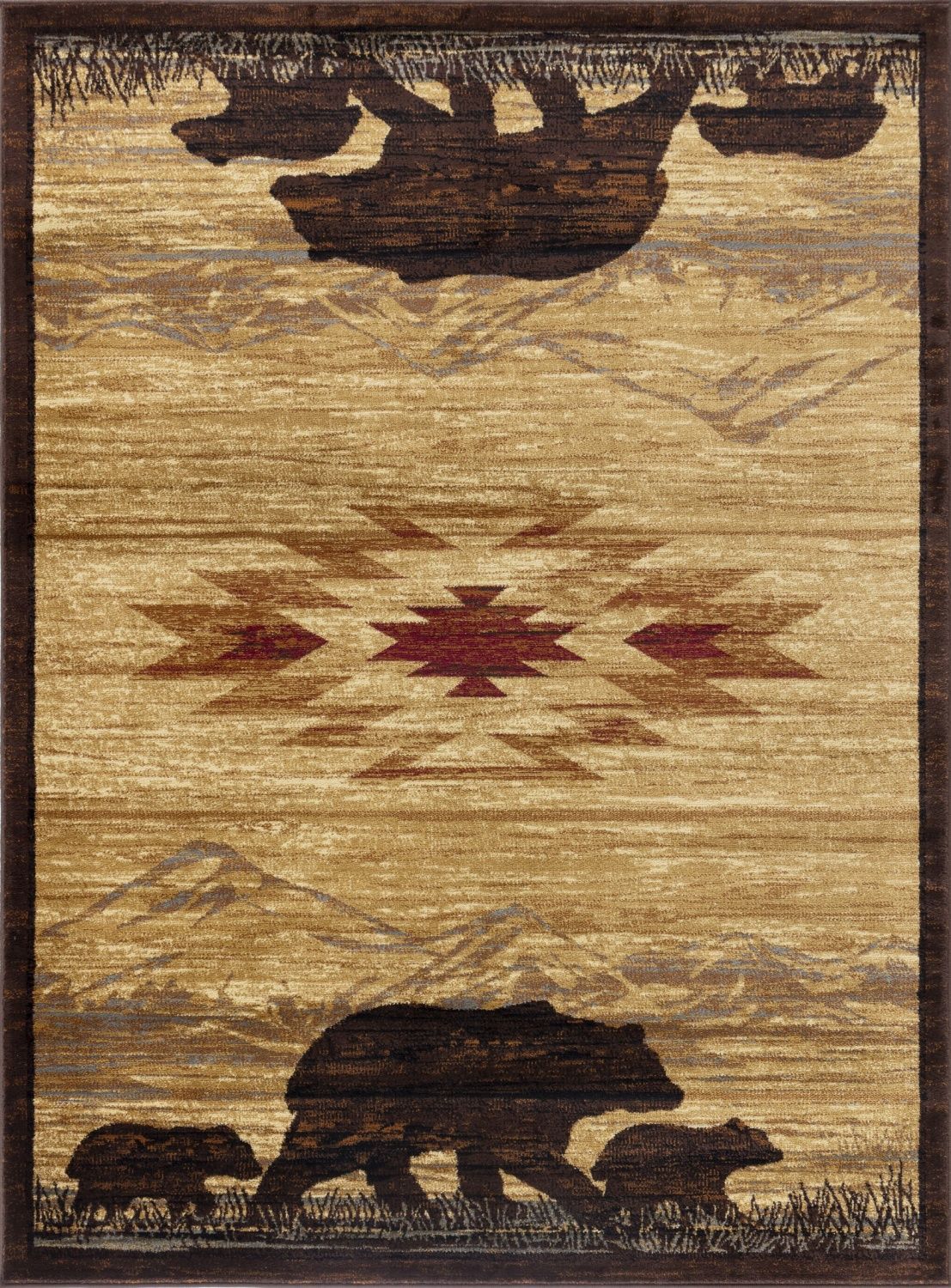 Nature's Nest - 5'3" X 7'3" Lodge Area Rug - Multi / Beige - Image 2