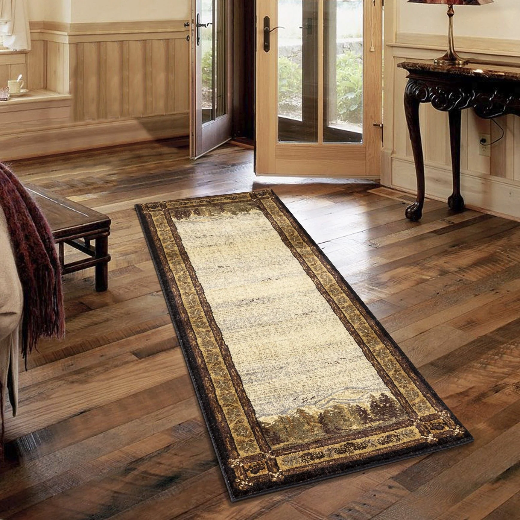 Nature's Nest - 5'3" X 7'3" Lodge Area Rug - Multi / Black - Image 2