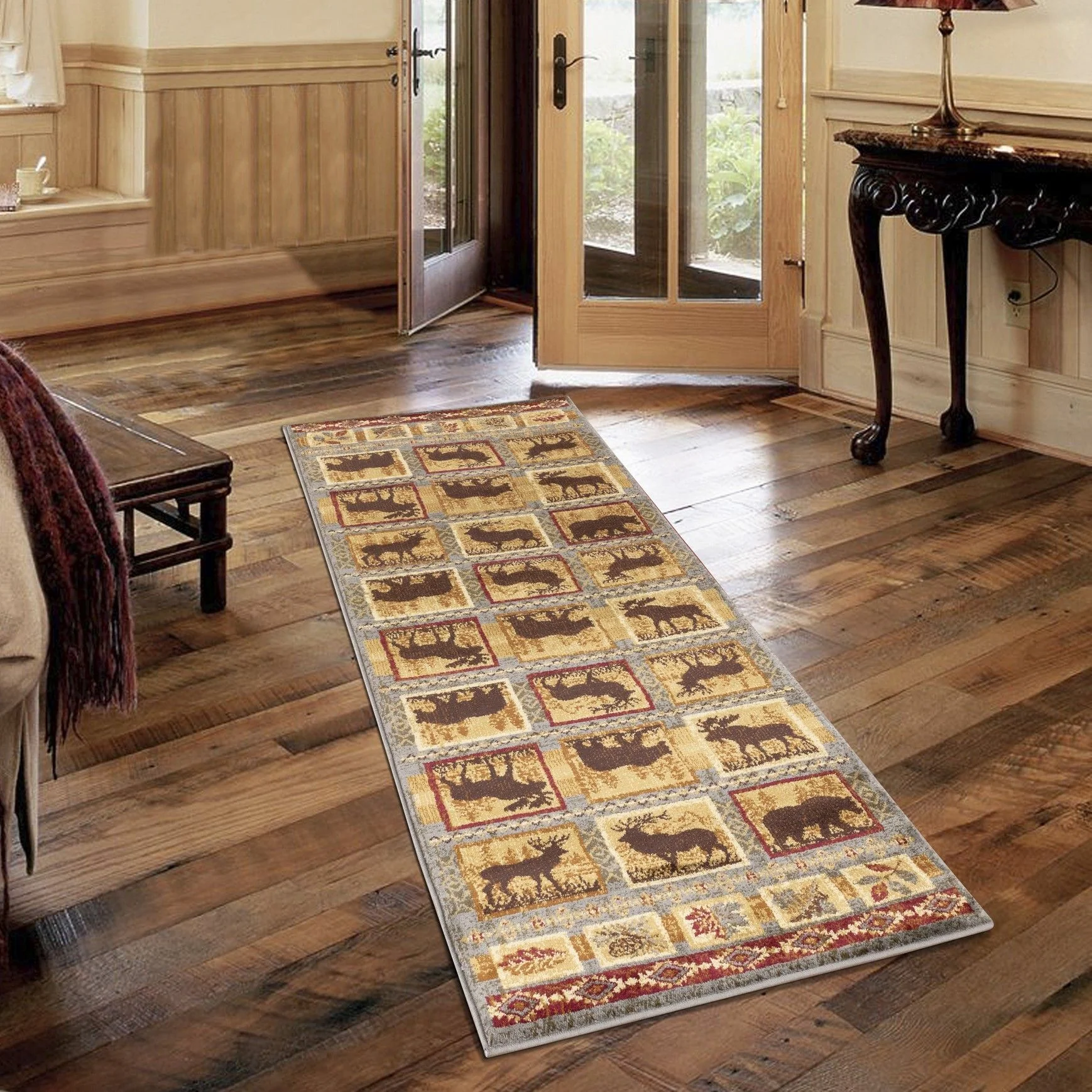 Nature's Nest - 5'3" X 7'3" Lodge Area Rug - Multi, Blue - Image 4