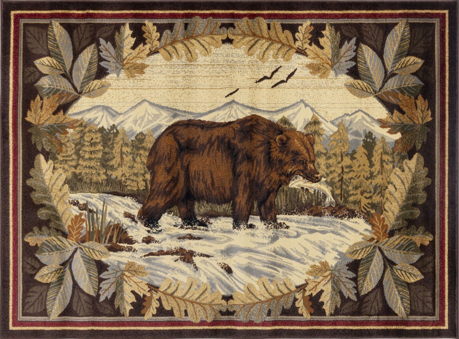 Nature's Nest - 5'3" X 7'3" Lodge Area Rug - Multi, Brown - Image 3
