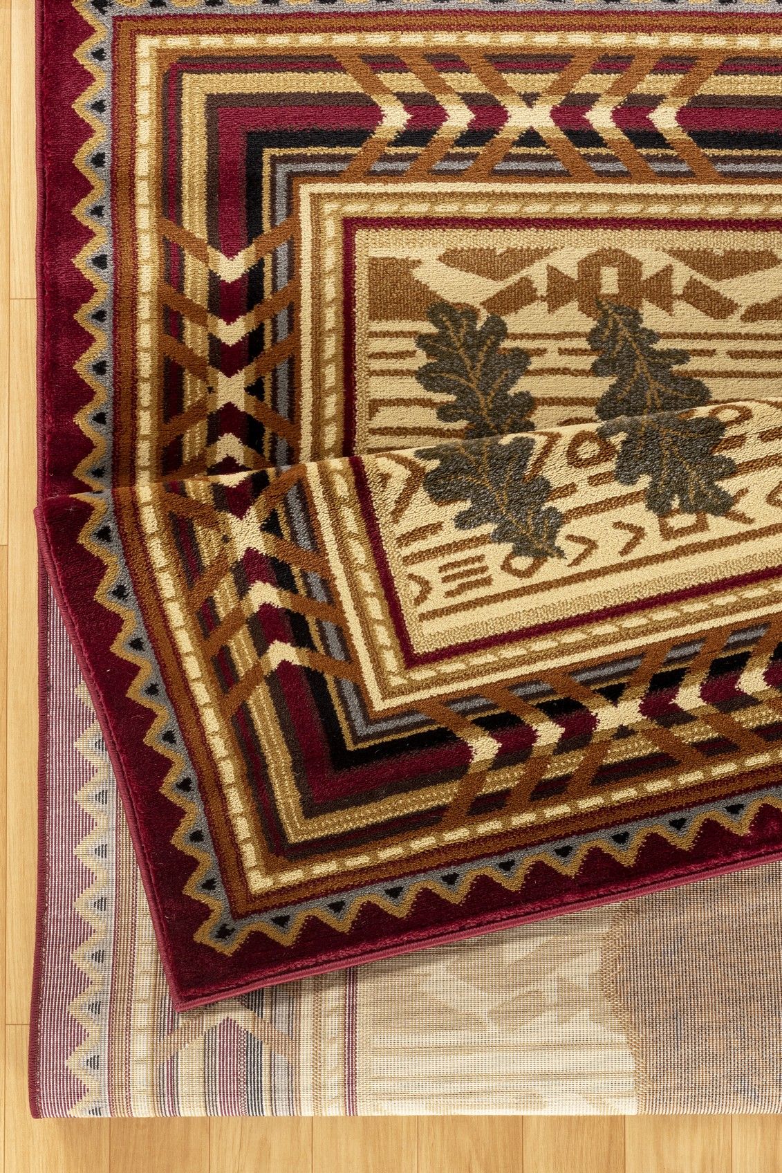 Nature's Nest - 5'3" X 7'3" Lodge Area Rug - Multi, Red - Image 5