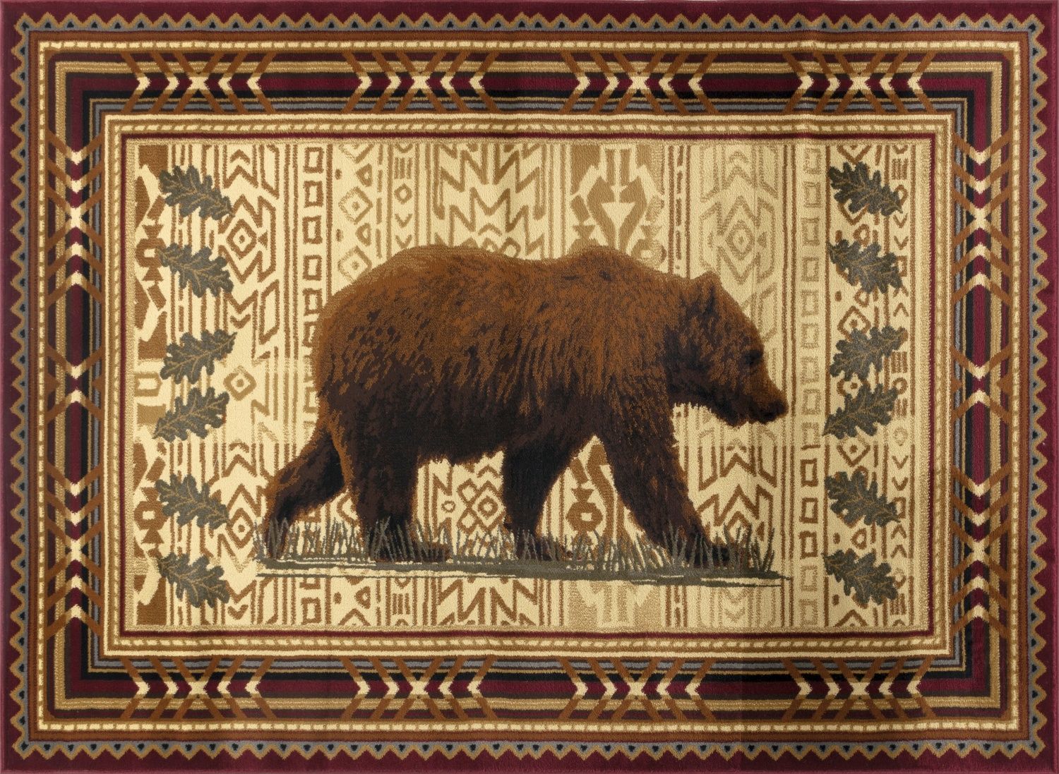 Nature's Nest - 5'3" X 7'3" Lodge Area Rug - Multi, Red - Image 6