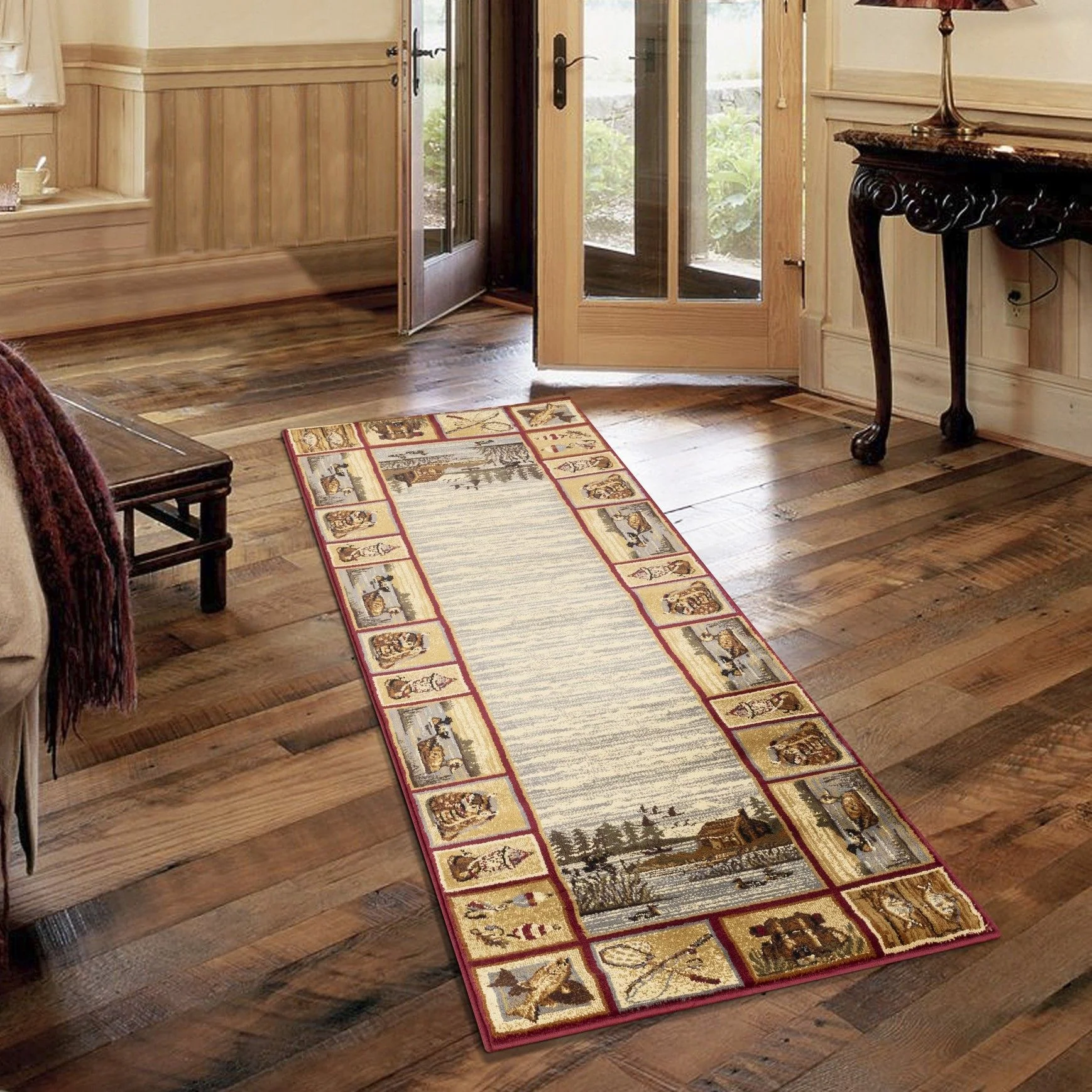 Nature's Nest - 5'3" X 7'3" Lodge Area Rug - Red - Image 4