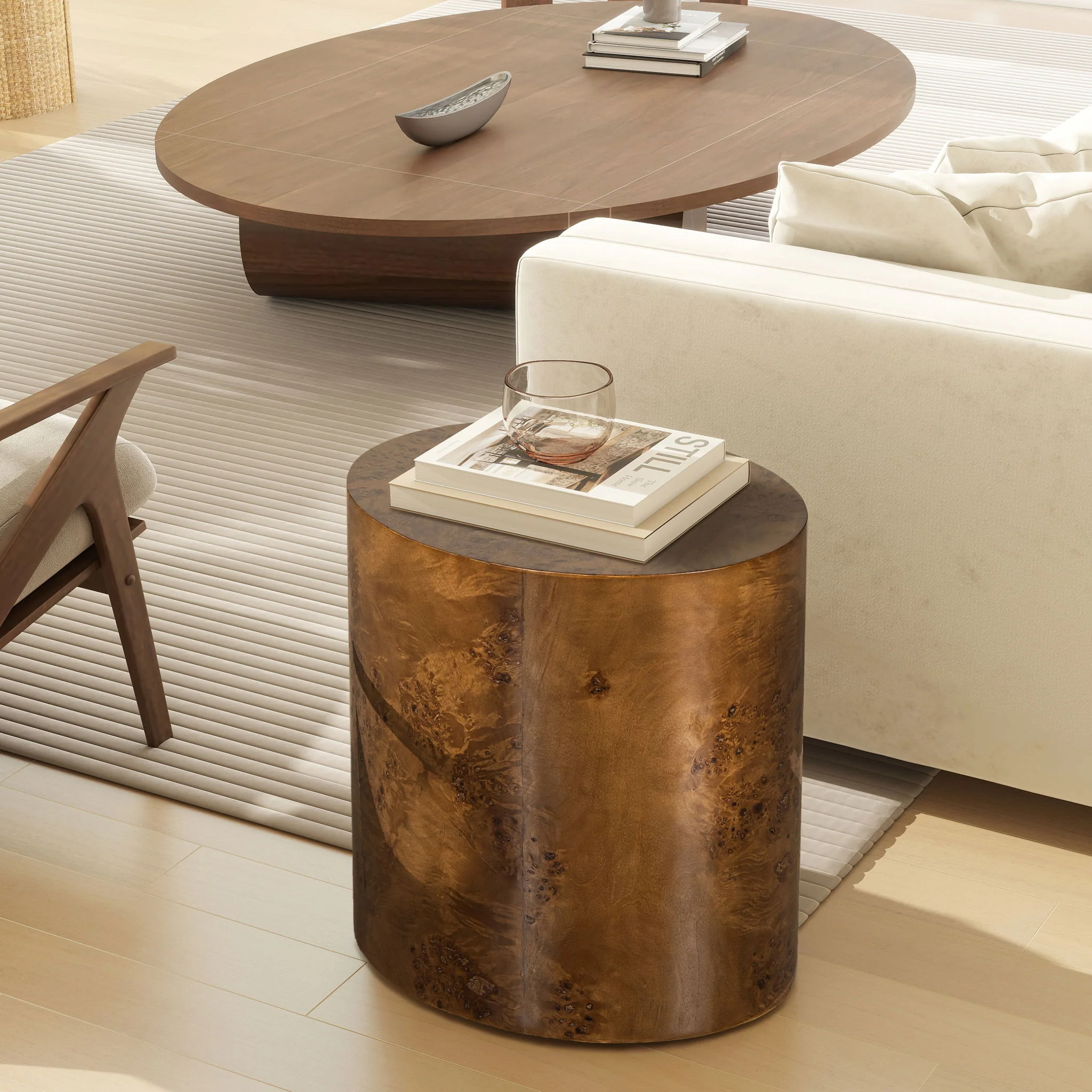 Nebula - Accent Oval Pillar Side Table - Image 2