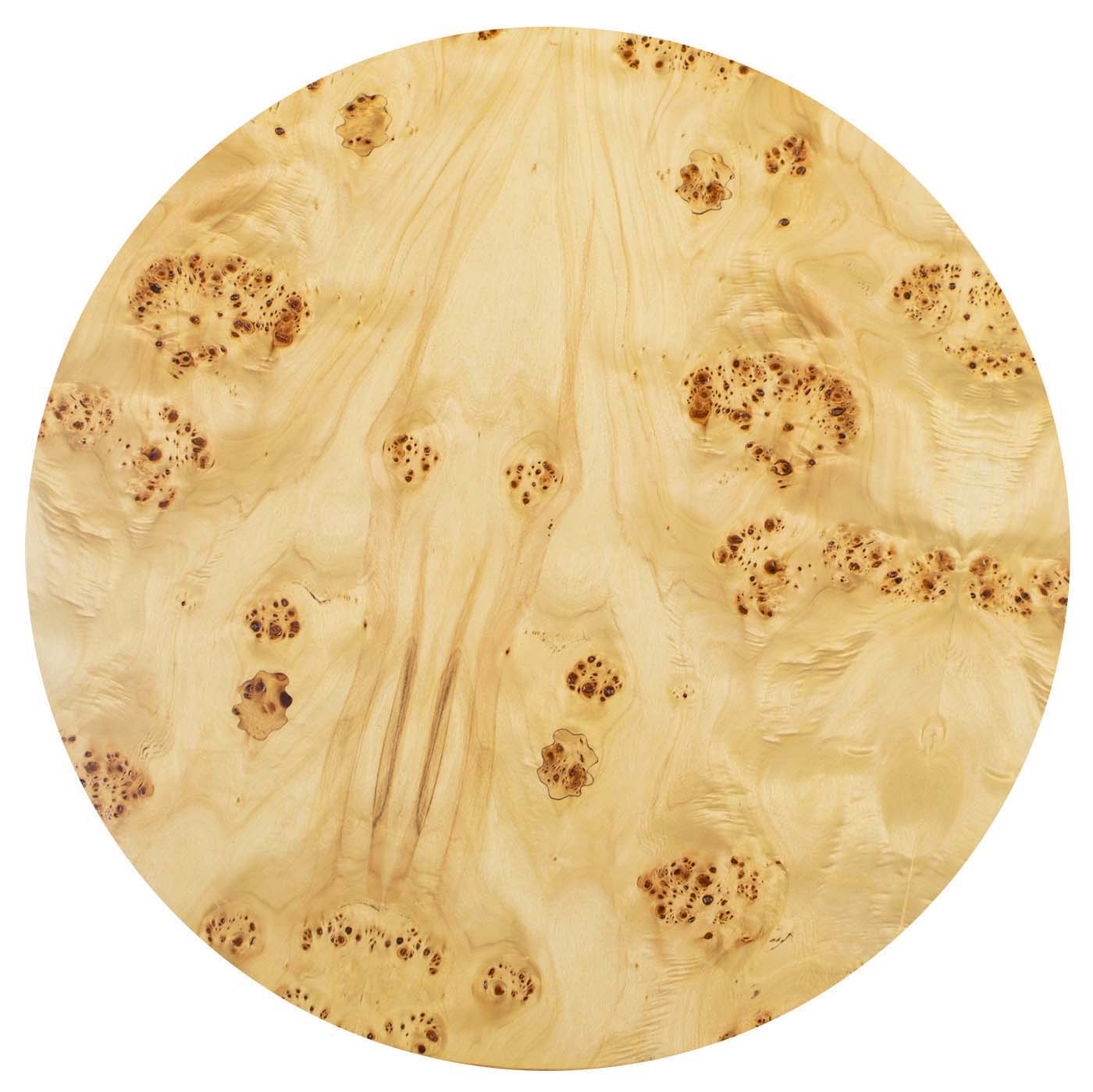 Nebula - Round Pillar Leg Coffee Table - Warm Natural Brown Burl - Image 5