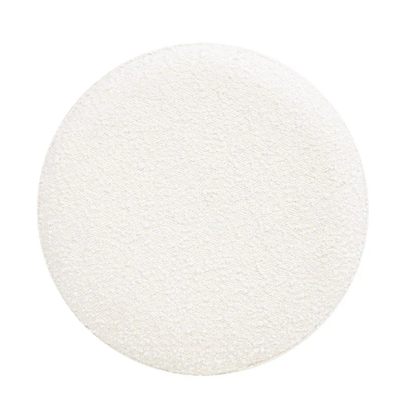 Nebula - Round Upholstered Ottoman - White - Image 2