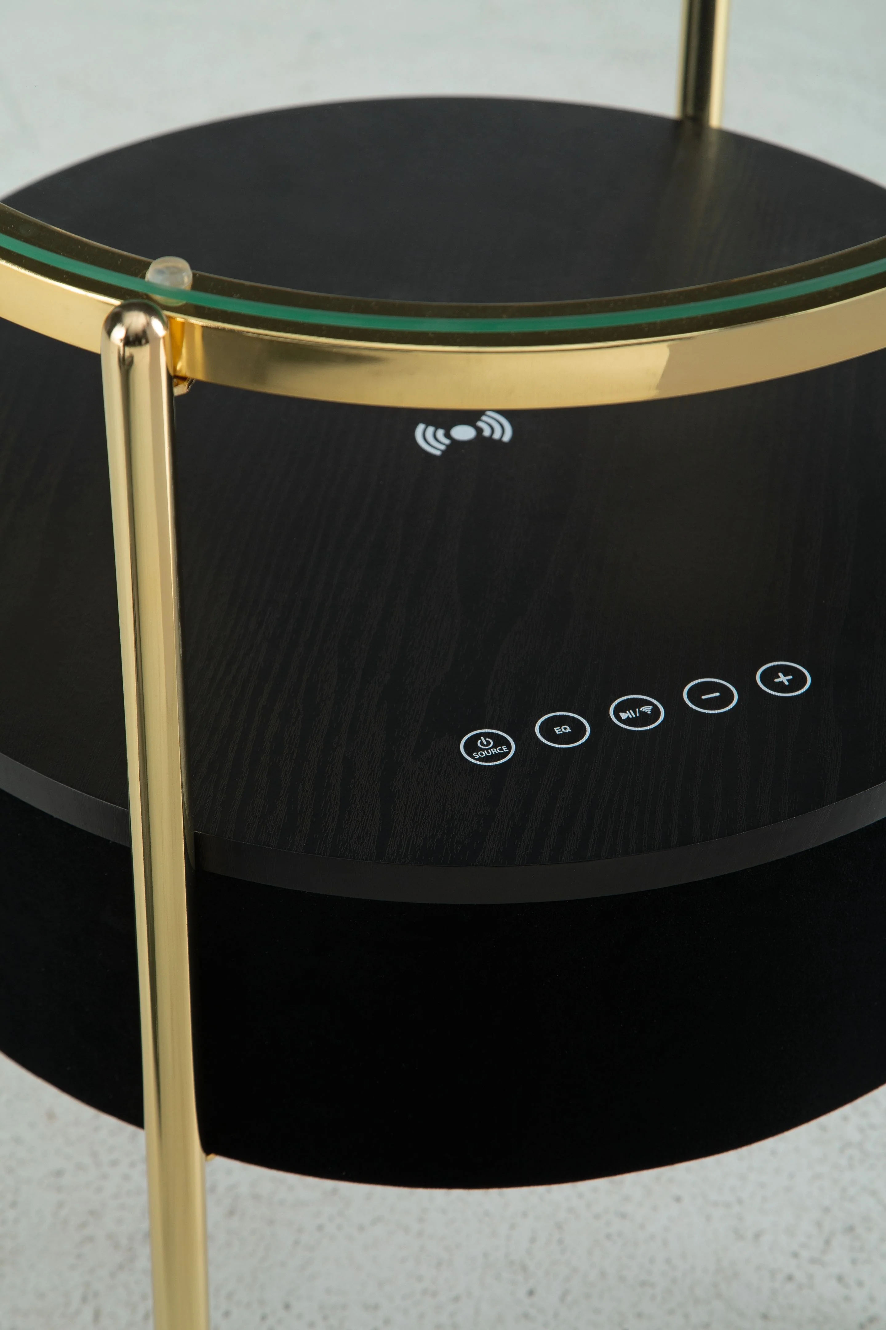 Nedman - Accent Table With Speaker - Black / Gold Finish - Image 5