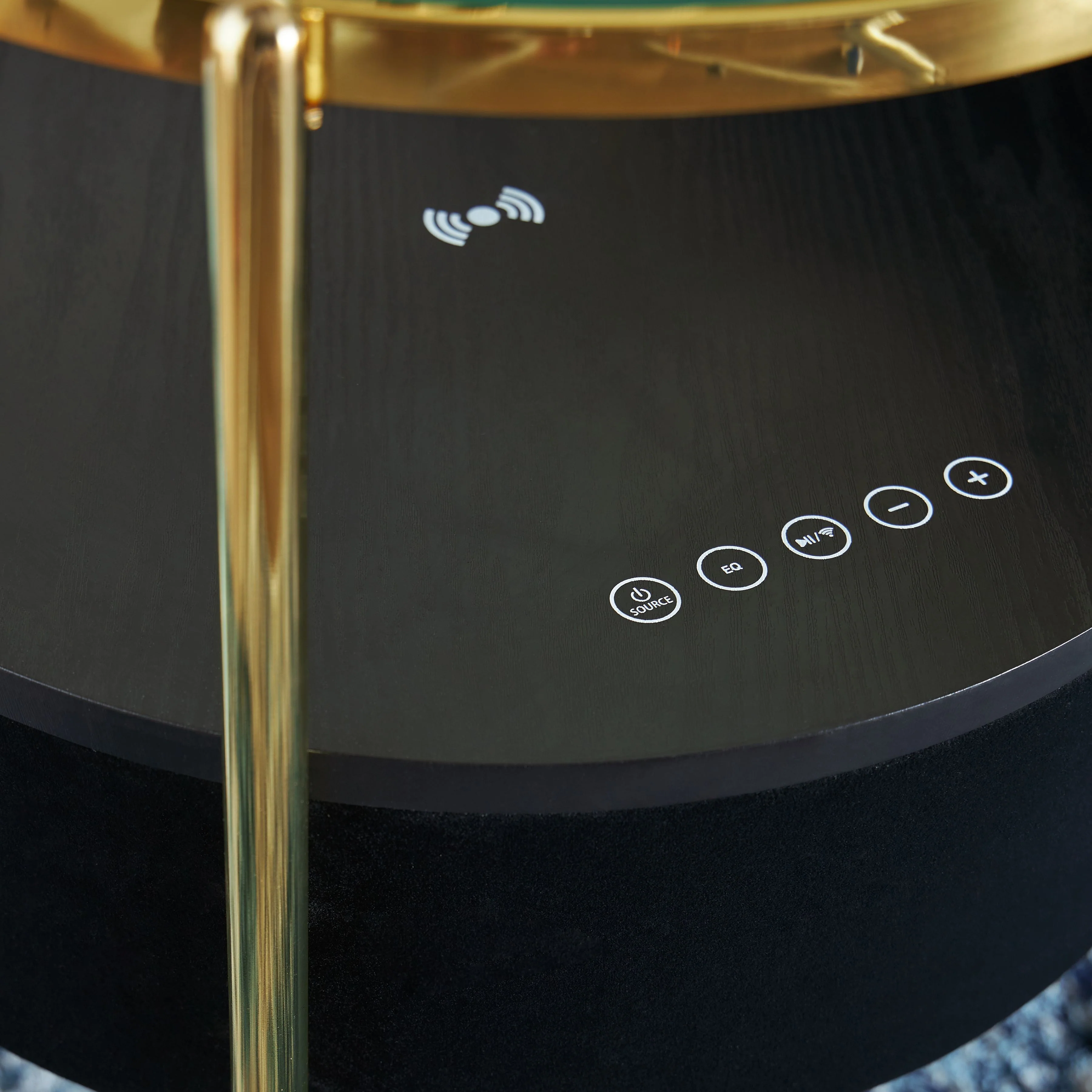 Nedman - Accent Table With Speaker - Black / Gold Finish - Image 6