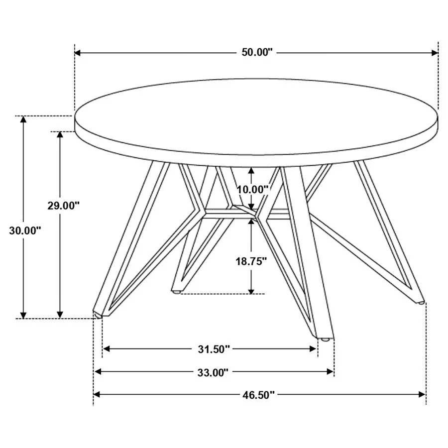 Neil - Round Smart Top Dining Table - Gunmetal - Image 6