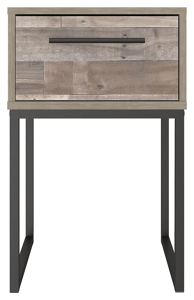 Neilsville - One Drawer Night Stand - Vinyl-Wrapped - Whitewash - Image 7