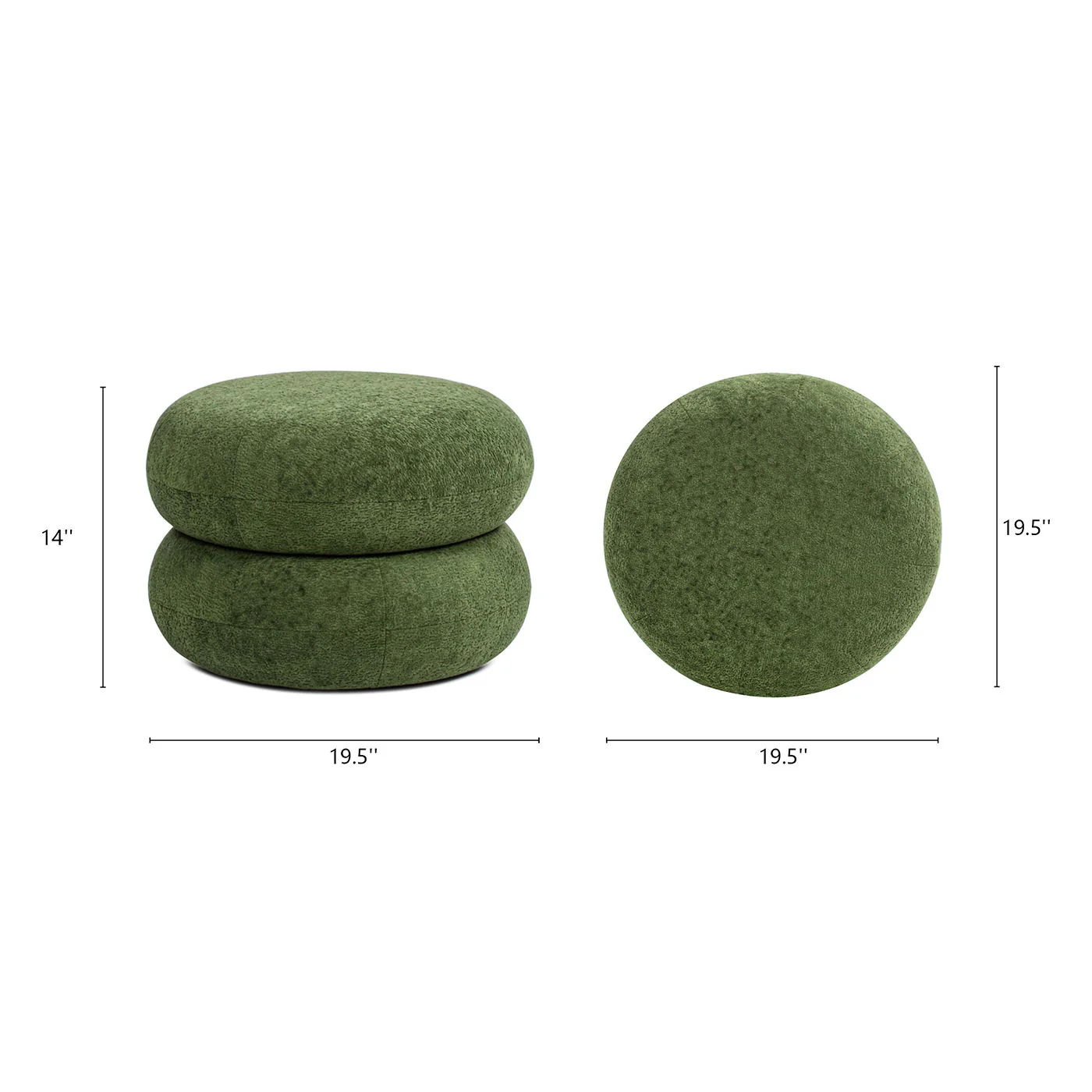 Nest - Low Round Upholstered Ottoman - Image 6
