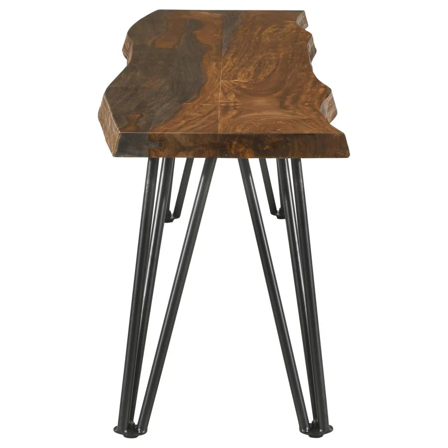 Neve - Live Edge Wood Dining Bench Hairpin Legs - Gray Sheesham - Image 4