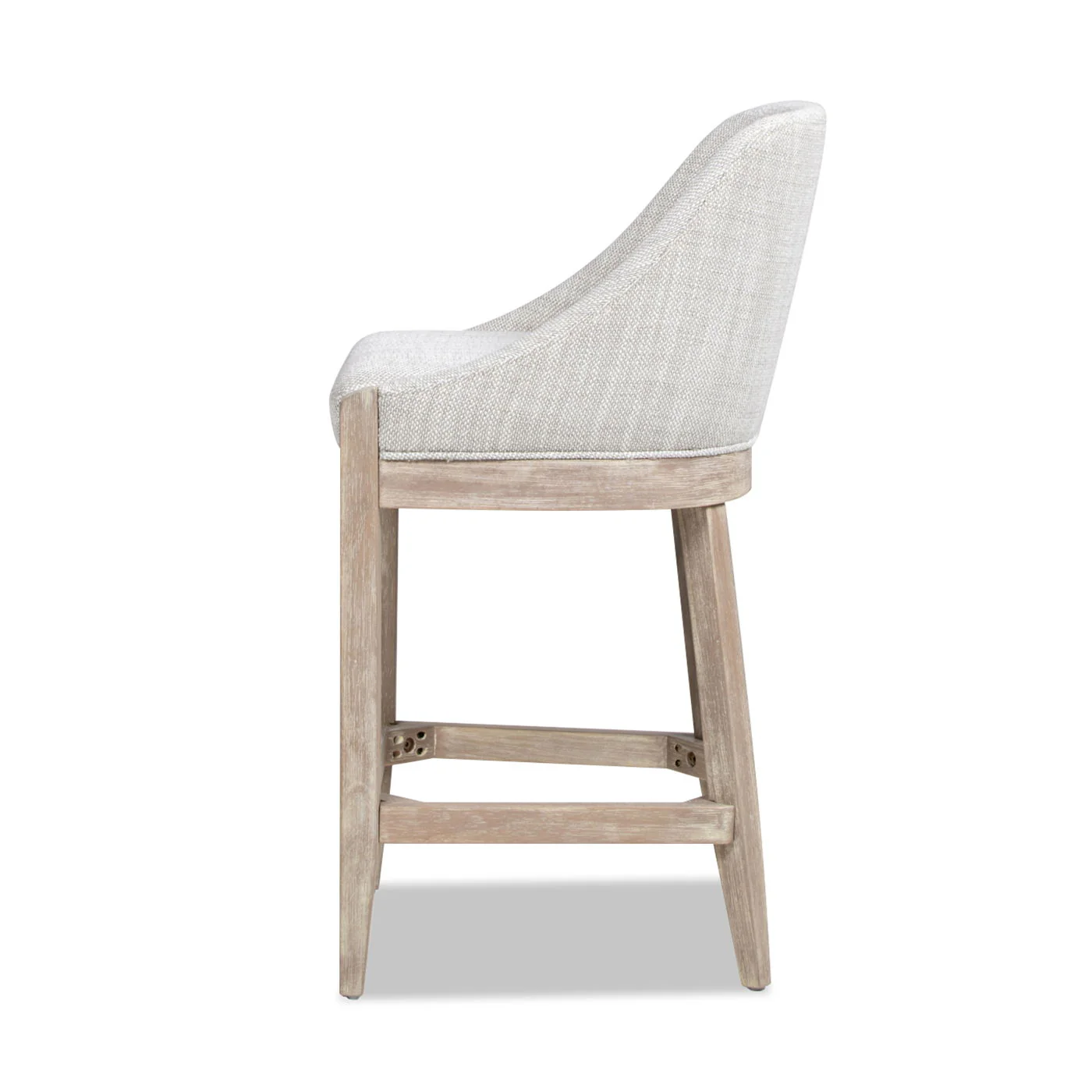 Newport - Coastal Curved Back Upholstered Counter Stool - Two Tone Neutral Gray - Image 4