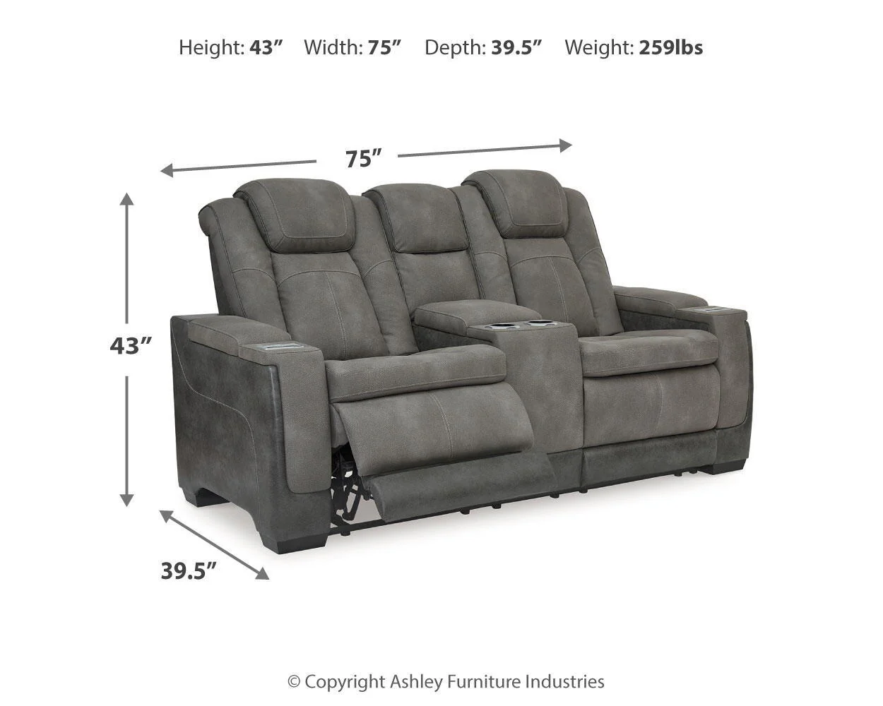 Next-Gen Durapella - Power Reclining Loveseat - Image 11