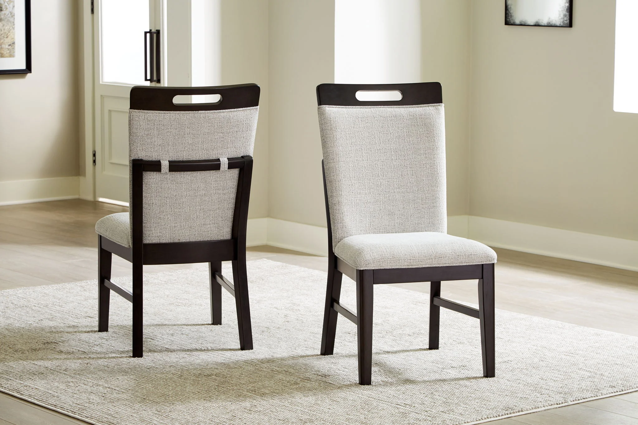 Neymorton - 7 Pc. - Rectangular Extension Table, 6 Side Chairs - Dark Grayish Brown - Image 7